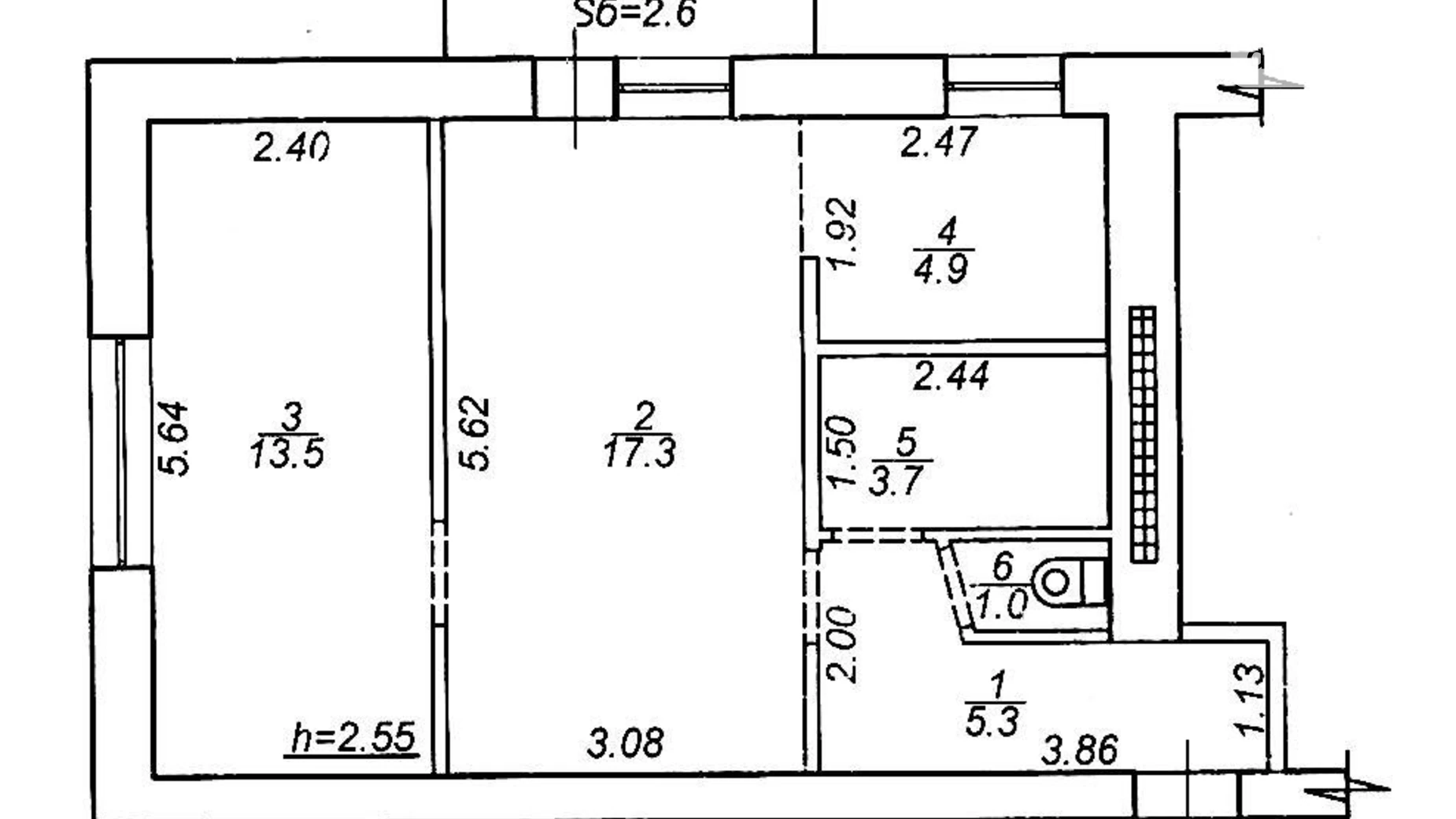 Продается 2-комнатная квартира 46.48 кв. м в Сумах - фото 2