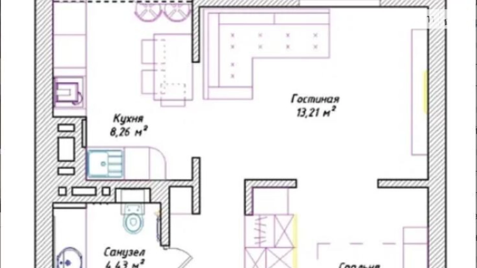 Продается 2-комнатная квартира 43 кв. м в Одессе, ул. Шота Руставели