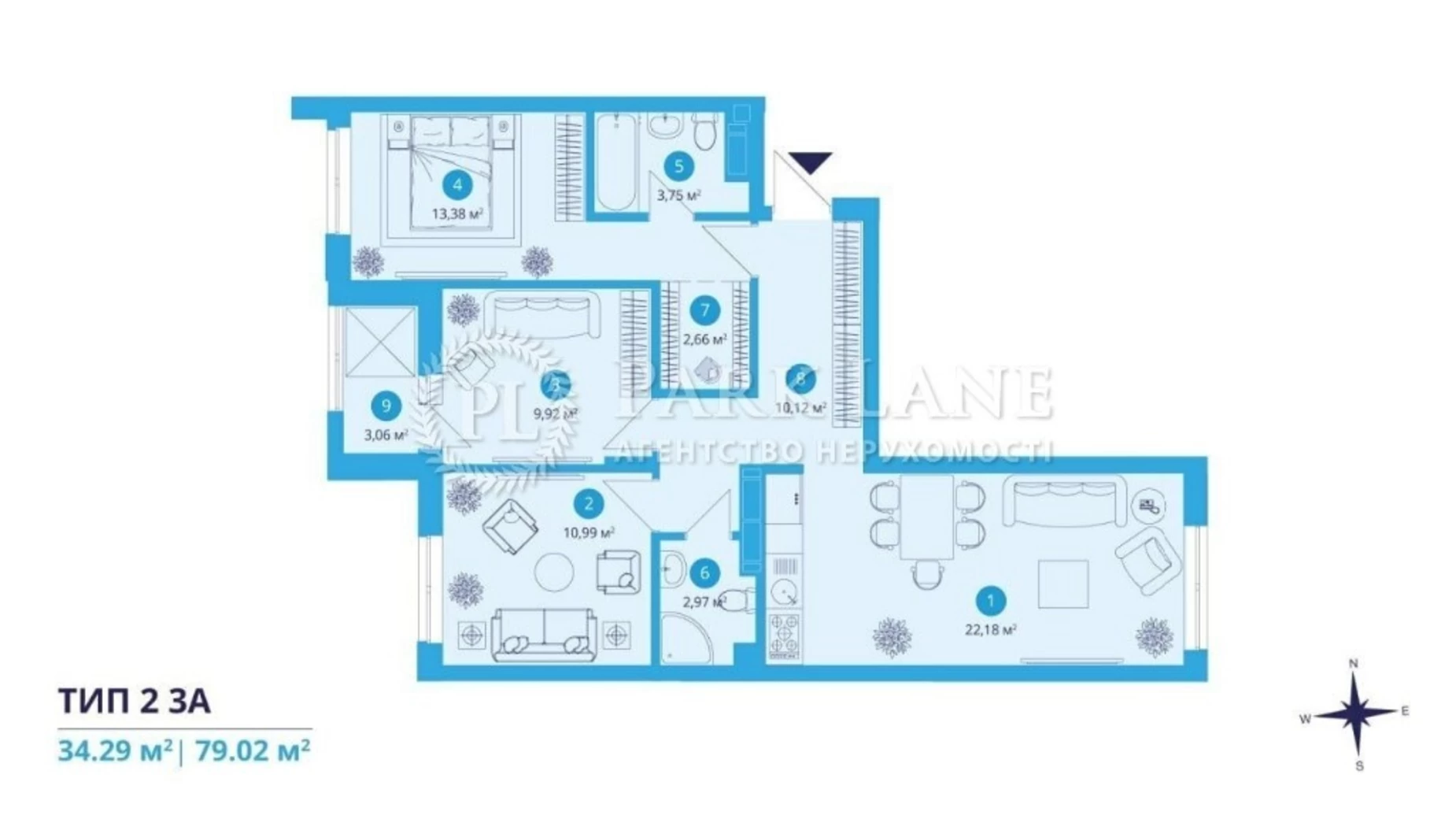 Продается 3-комнатная квартира 79 кв. м в Киеве, ул. Святослава Храброго, 3