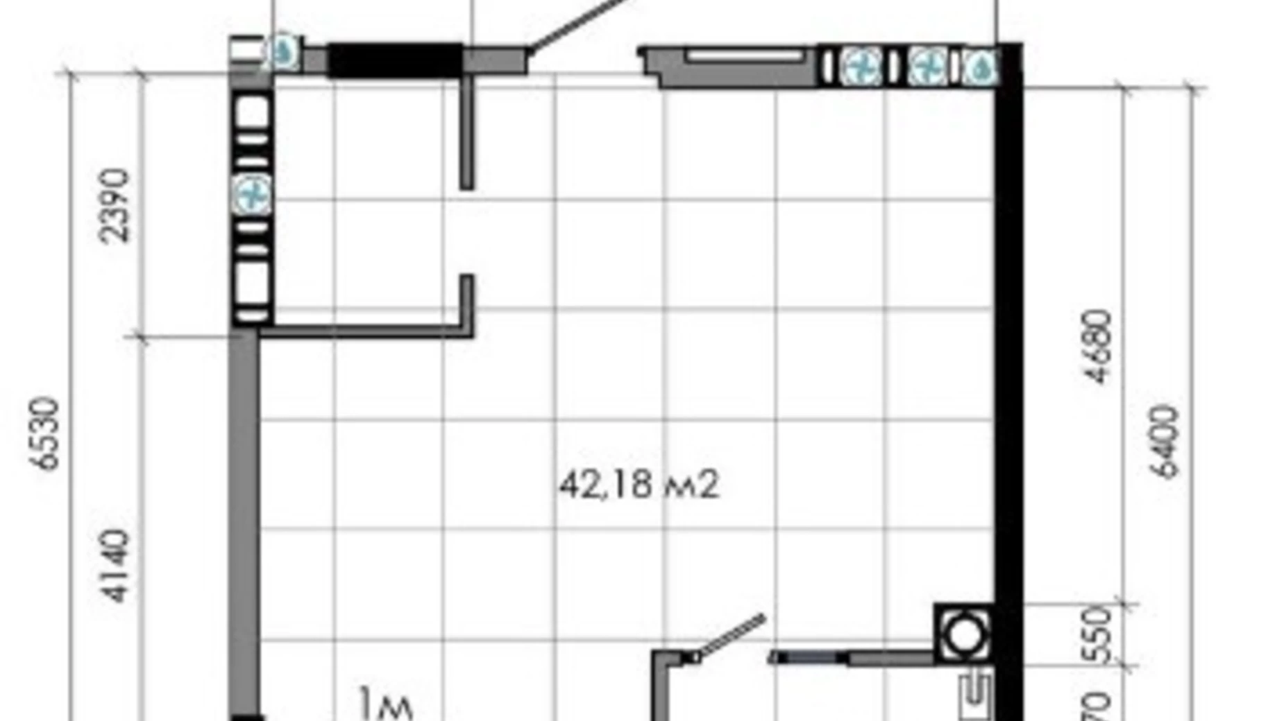 Продается 1-комнатная квартира 42.2 кв. м в Днепре, ул. Костомаровская, 1А