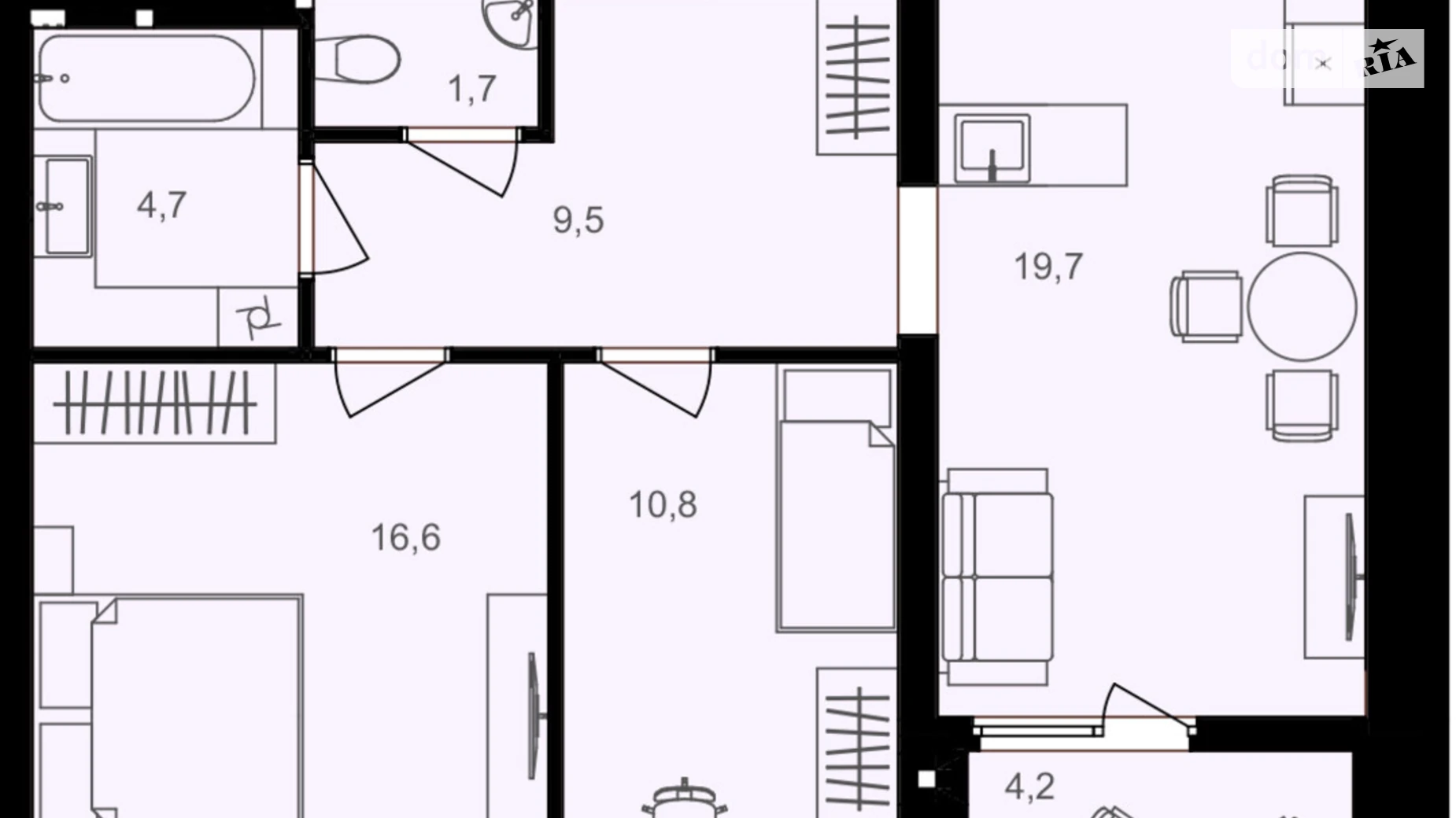 Продается 2-комнатная квартира 67.2 кв. м в Виннице, ул. Левка Лукьяненко(Ватутина), 16Б - фото 2