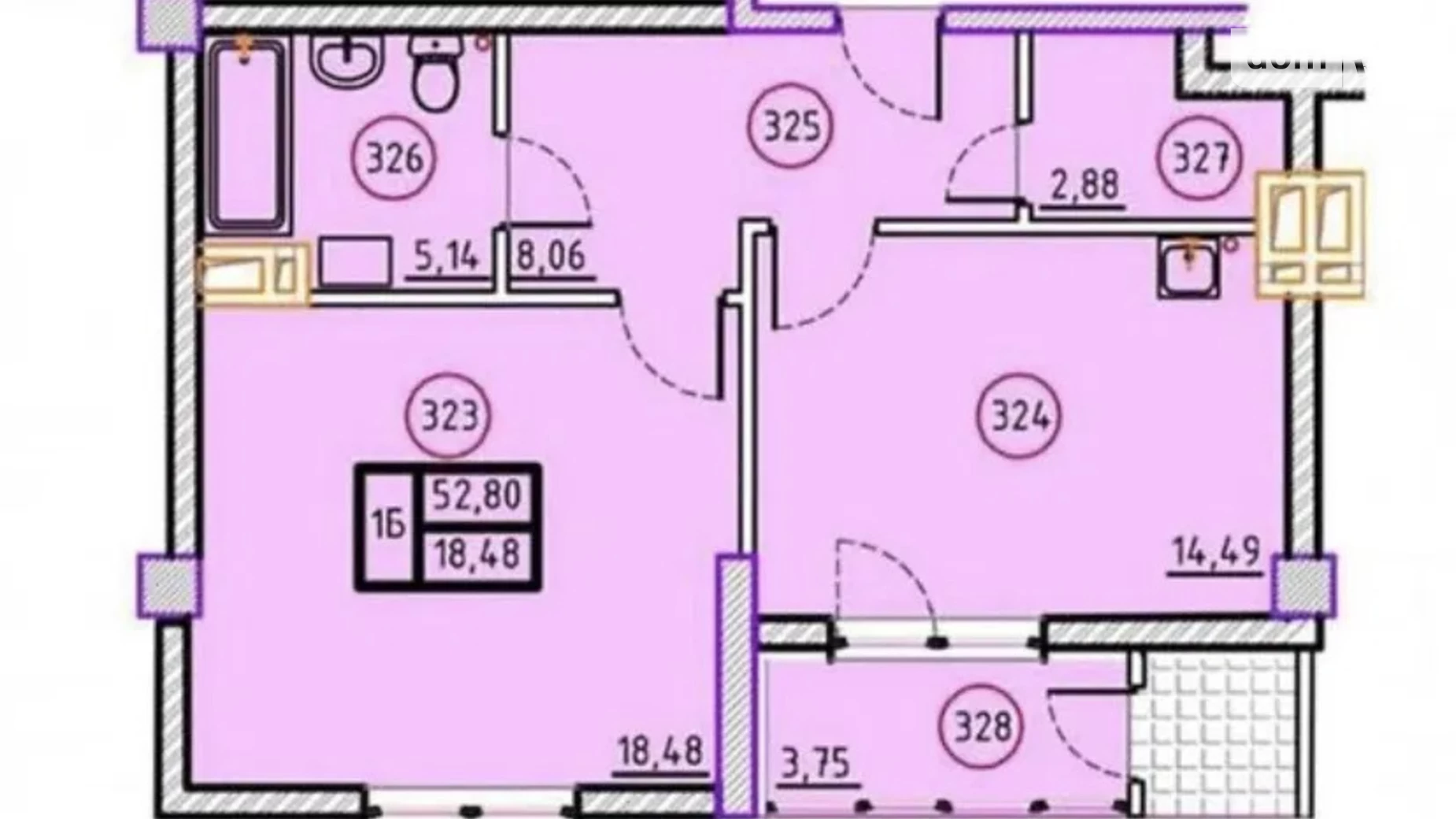 Продается 1-комнатная квартира 52 кв. м в Харькове, ул. Дмитрия Антоненко(Минская), 3