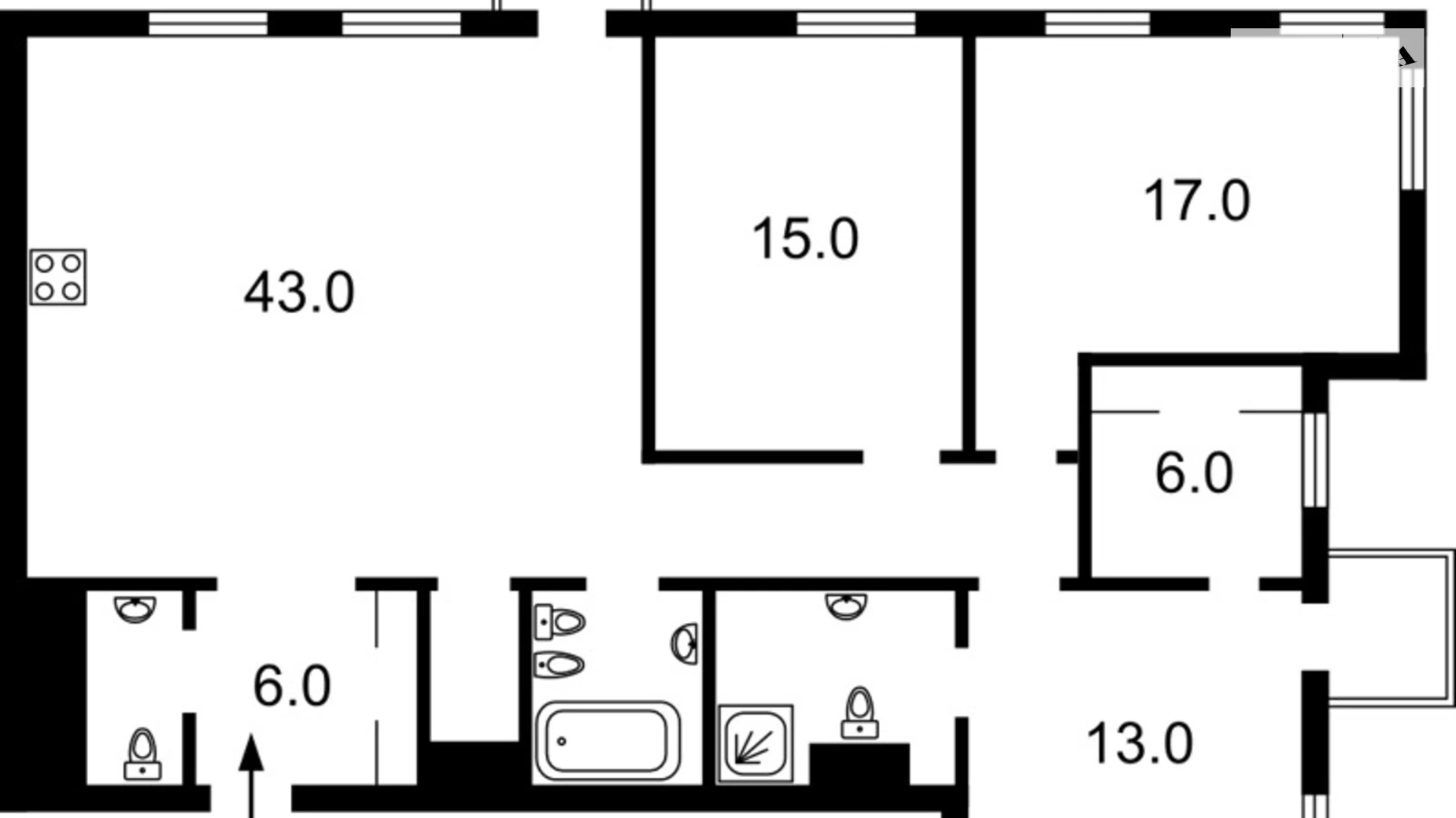 Продается 4-комнатная квартира 120 кв. м в Киеве, ул. Василия Тютюнника, 39/2