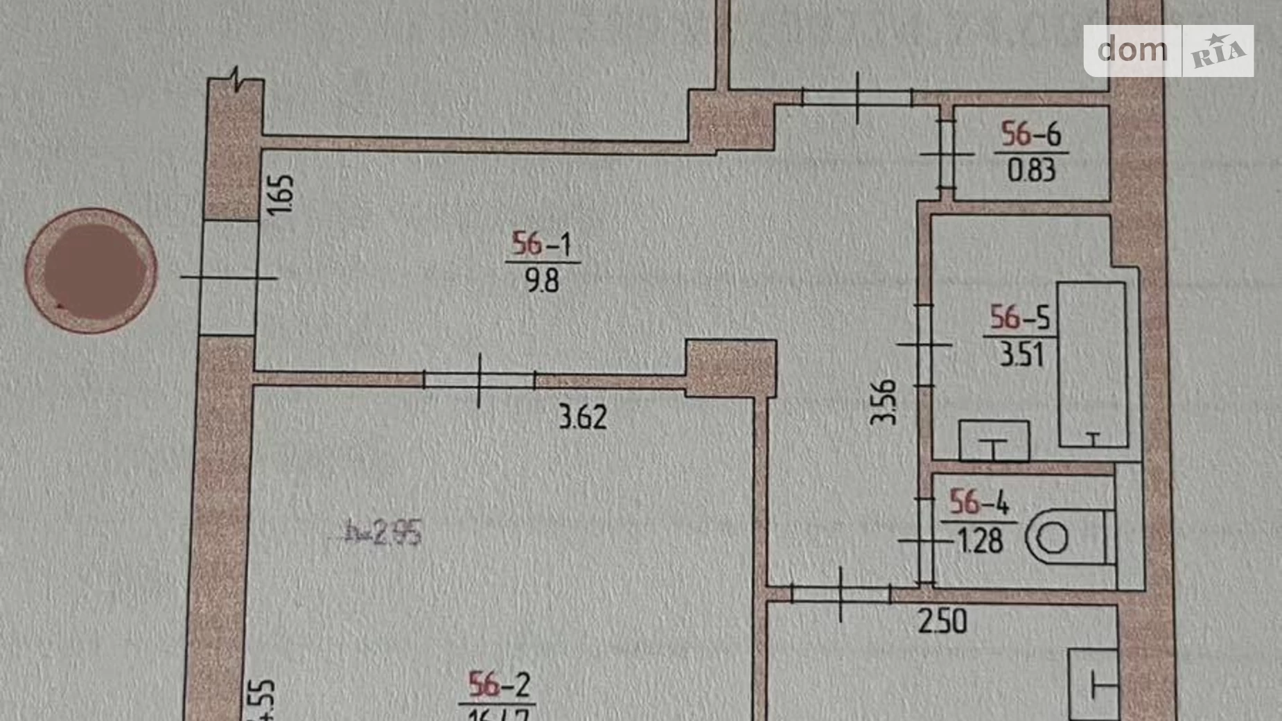 2-комнатная квартира 53 кв. м в Запорожье, ул. 12 апреля, 3 - фото 5