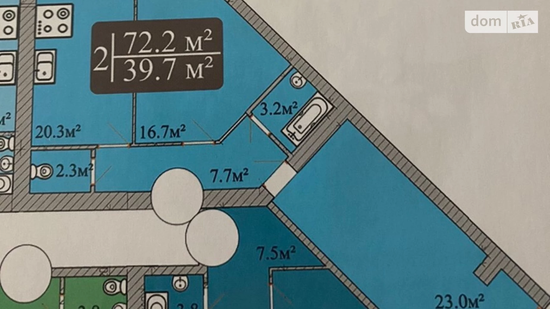 Продається 2-кімнатна квартира 73.4 кв. м у Хмельницькому, вул. Проскурівського Підпілля, 131/2 - фото 2
