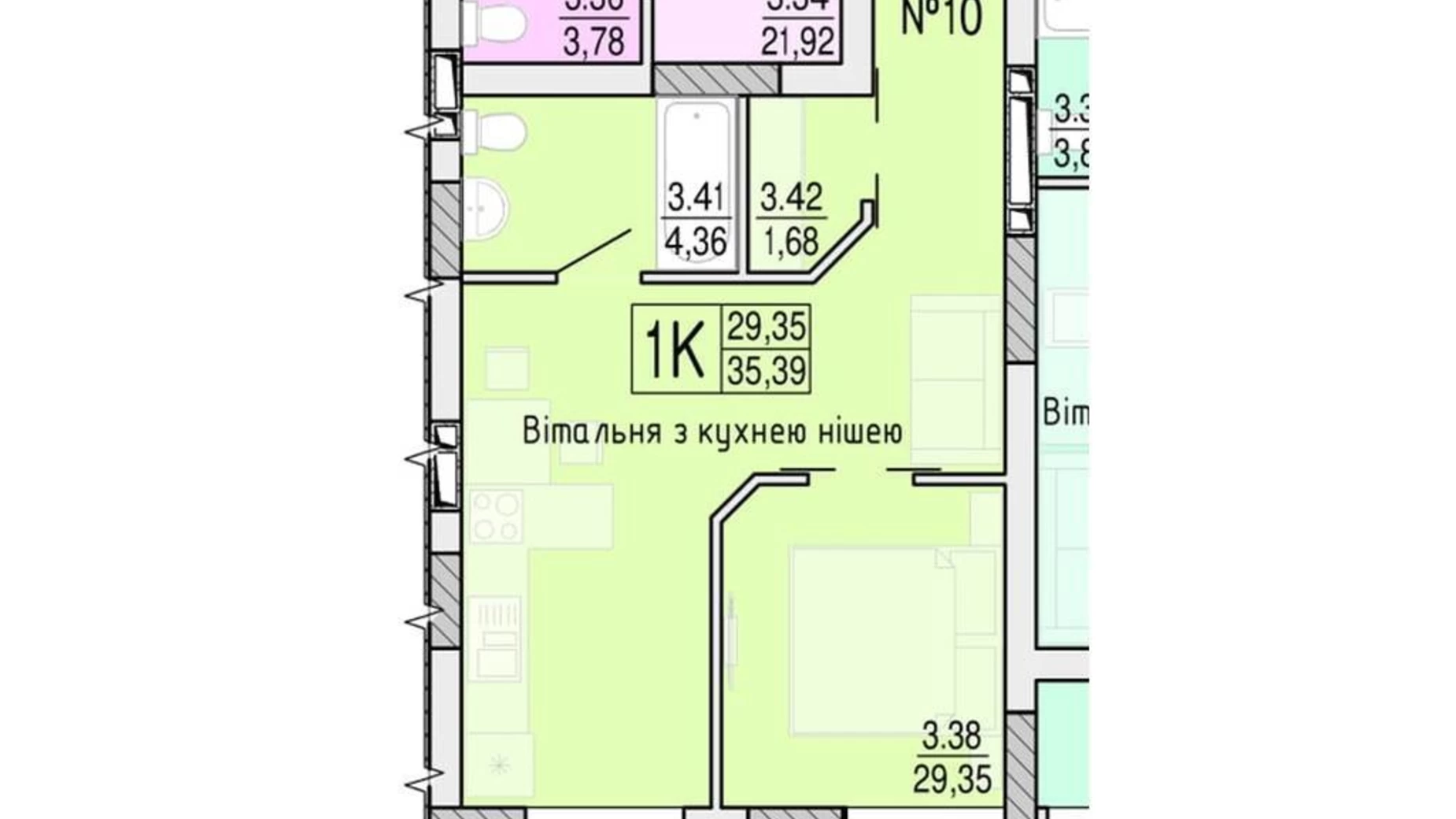 Продается 1-комнатная квартира 34.9 кв. м в Одессе, ул. Профсоюзная