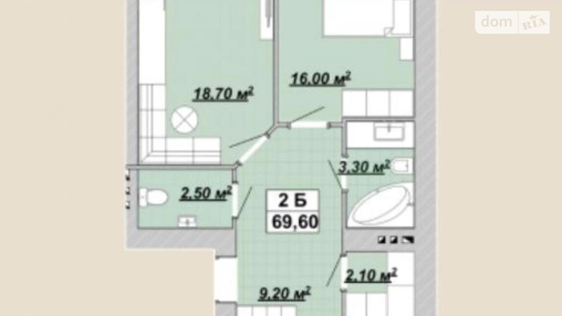 Продается 2-комнатная квартира 70 кв. м в Ивано-Франковске, ул. Княгинин, 44 - фото 3