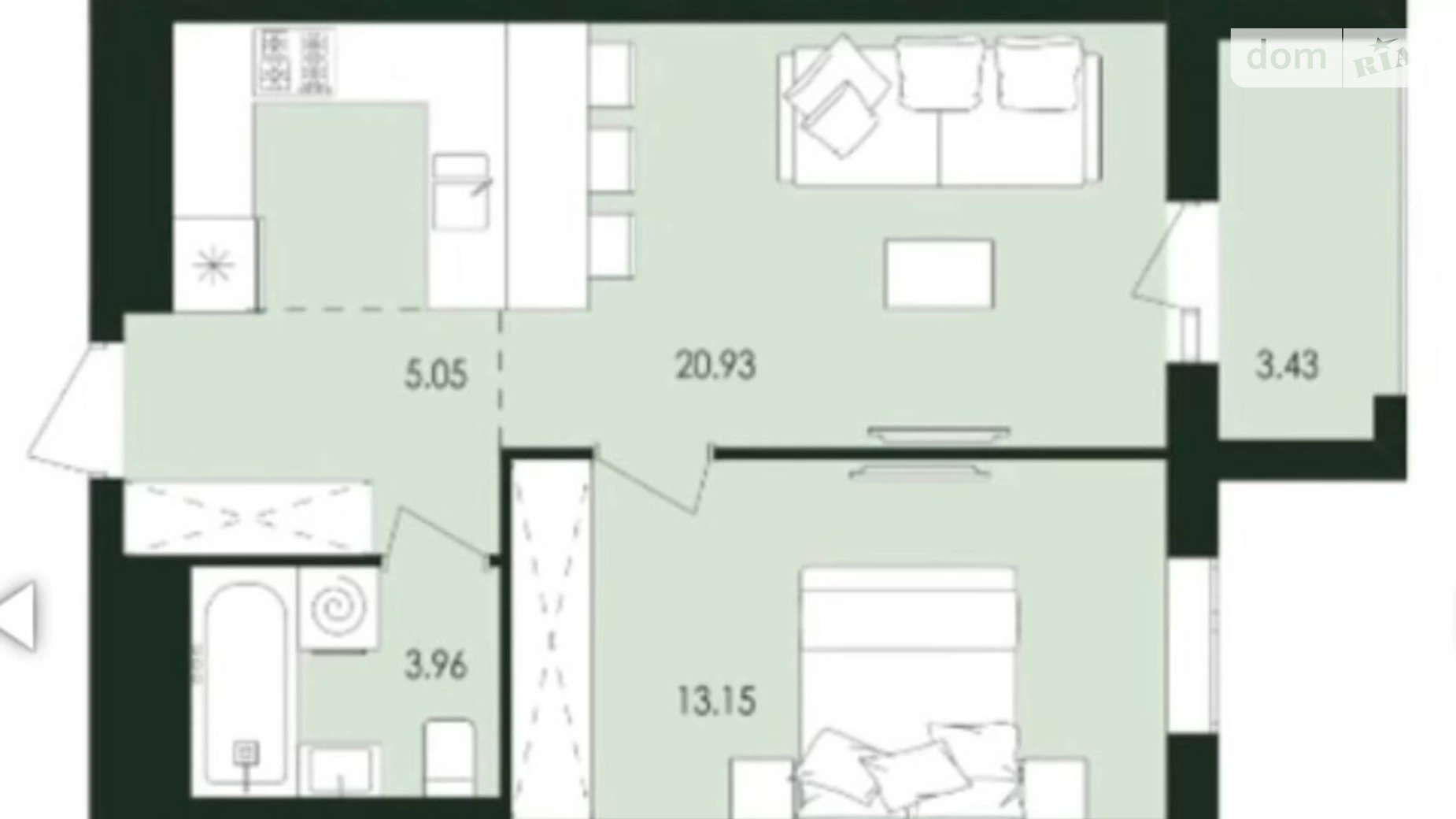 Продается 1-комнатная квартира 47 кв. м в Львове, ул. Зеленая, 204 - фото 2