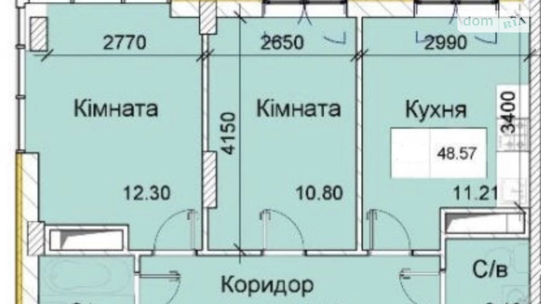 Продається 2-кімнатна квартира 49 кв. м у Одесі, вул. Академіка Сахарова, 55