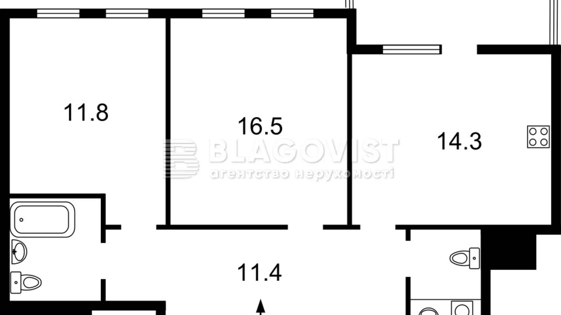 Продается 2-комнатная квартира 64 кв. м в Киеве, ул. Победы, 67