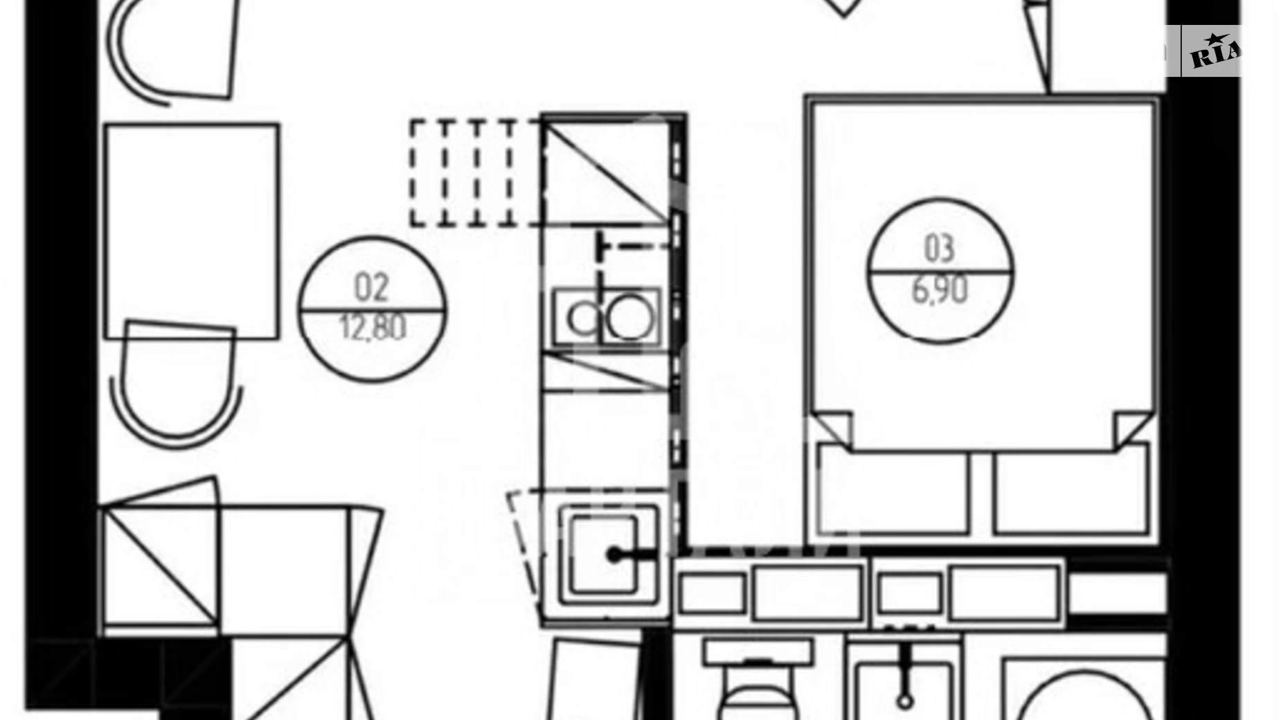 Продается 1-комнатная квартира 30.8 кв. м в Киеве, ул. Тираспольская, 52 - фото 2
