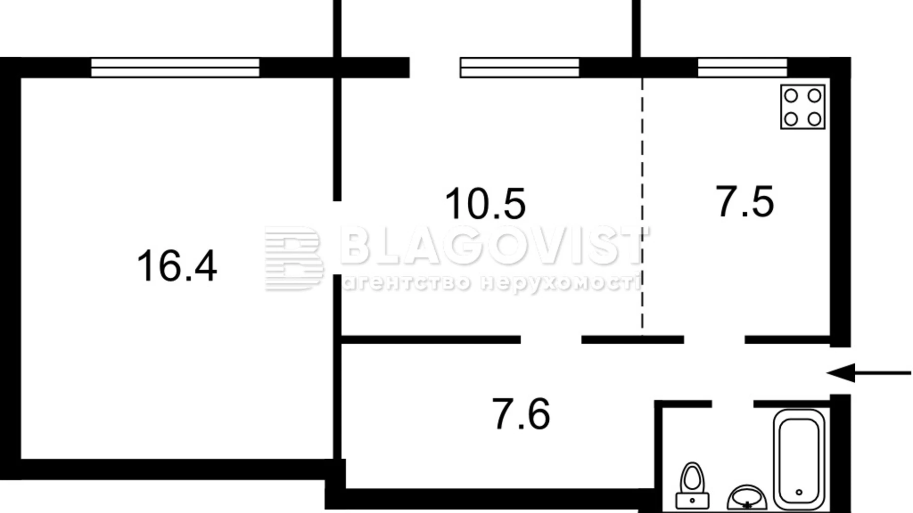 Продается 2-комнатная квартира 44 кв. м в Киеве, ул. Владимирская, 9