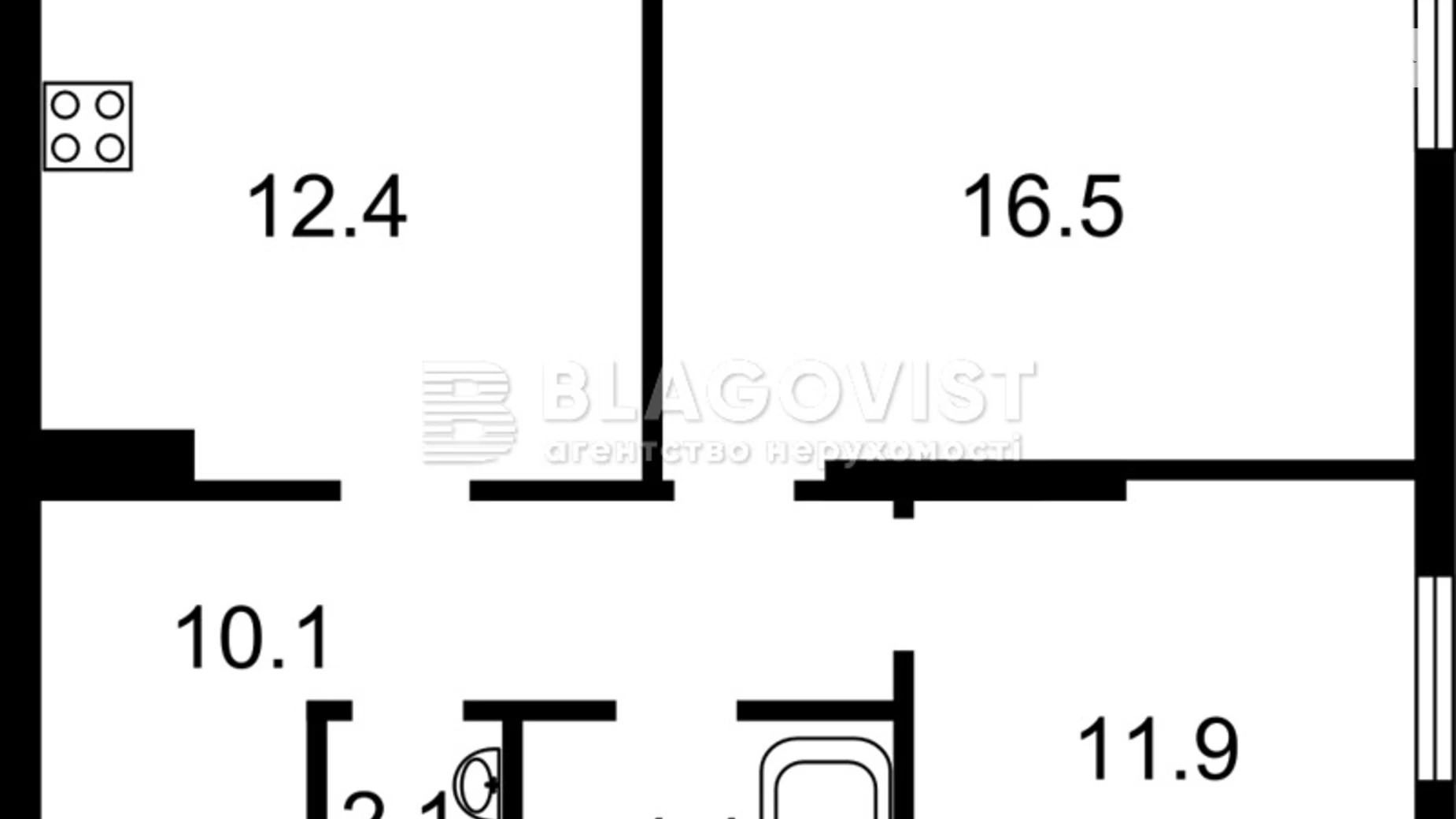 Продается 2-комнатная квартира 60.3 кв. м в Киеве, пер. Приборный, 10В