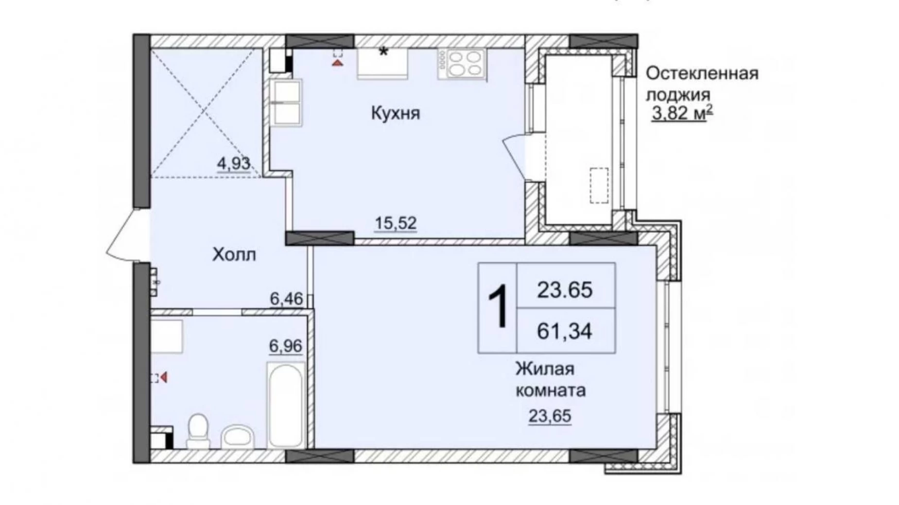 Продается 1-комнатная квартира 63 кв. м в Киеве, ул. Андрея Верхогляда(Драгомирова)