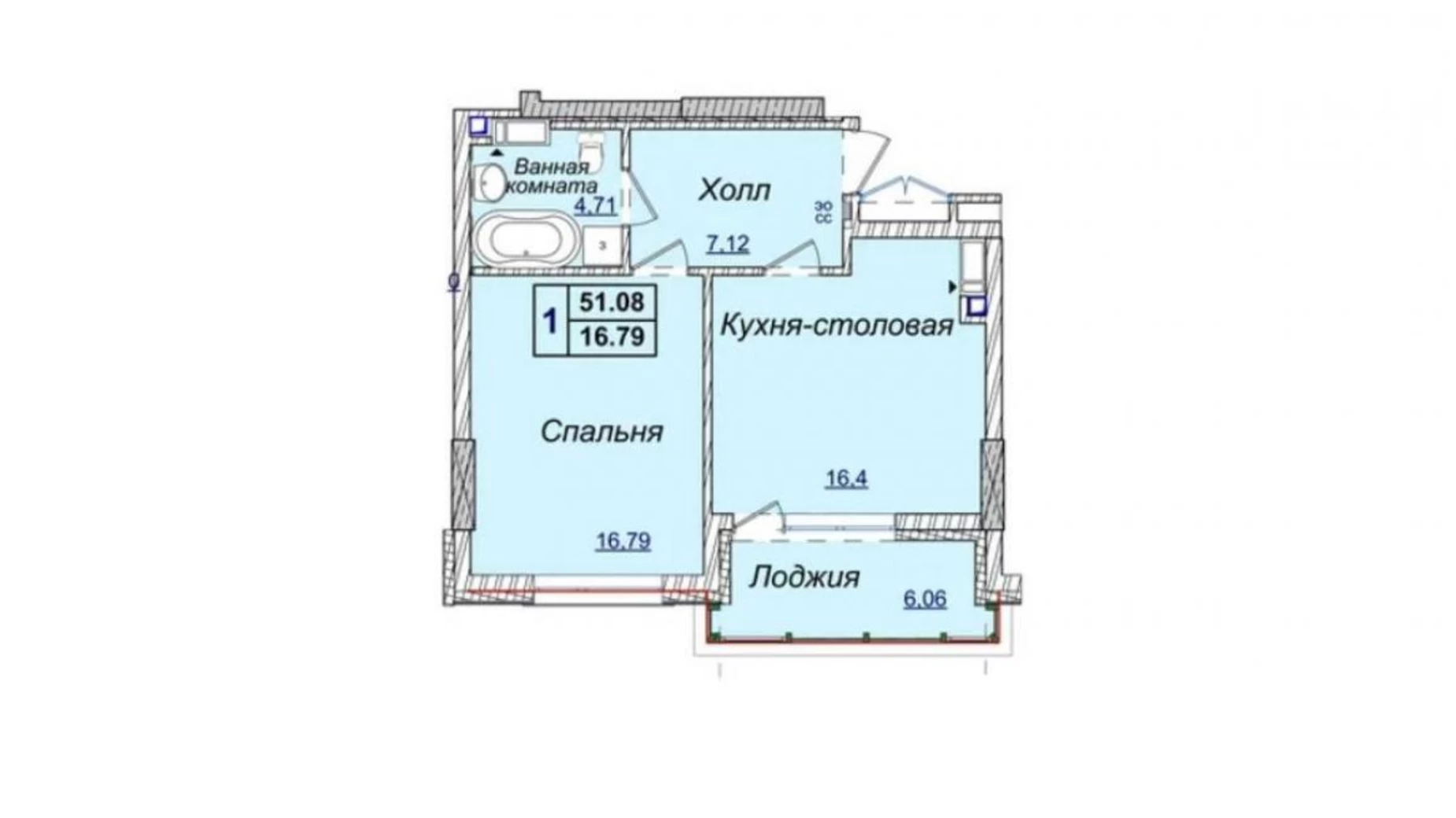 Продается 1-комнатная квартира 51 кв. м в Киеве, ул. Андрея Верхогляда(Драгомирова)