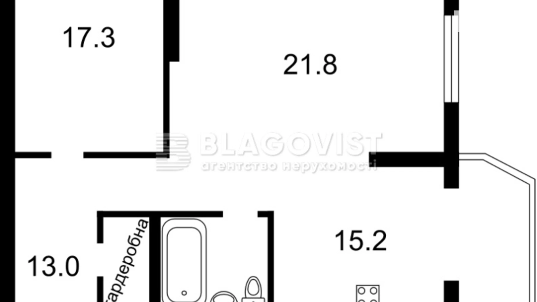 Продається 2-кімнатна квартира 76 кв. м у Києві, вул. Чавдар Єлизавети, 9