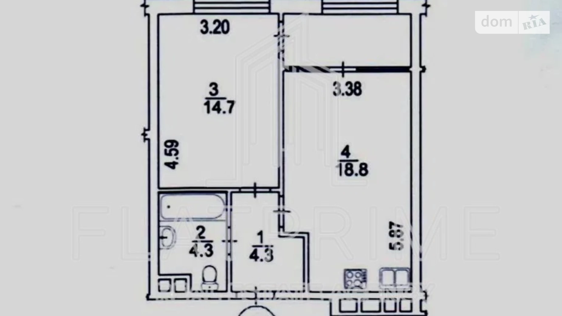 Продается 1-комнатная квартира 48 кв. м в Киеве, наб. Днепровская - фото 2