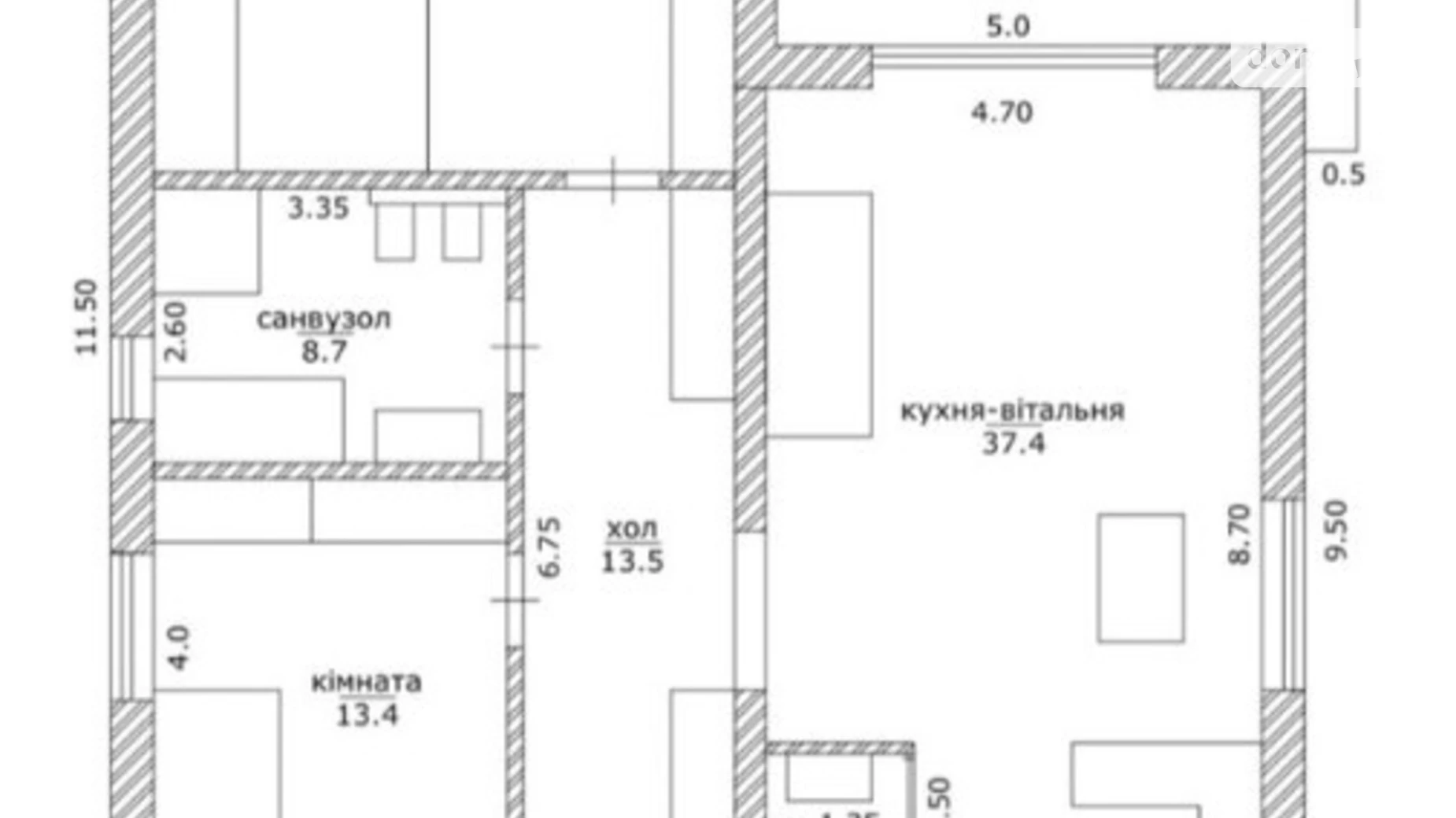 Продается одноэтажный дом 103 кв. м с подвалом, Полтавская