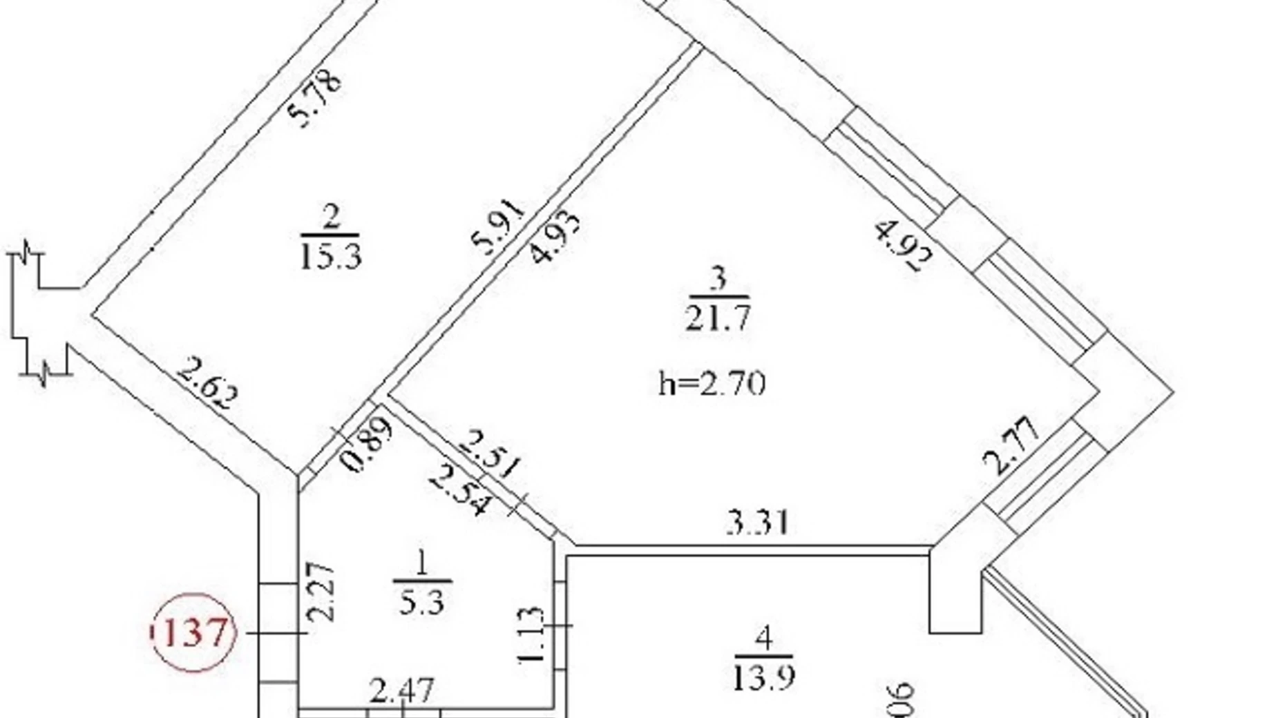 Продается 2-комнатная квартира 60.6 кв. м в Белой Церкви, ул. Запорожская, 17