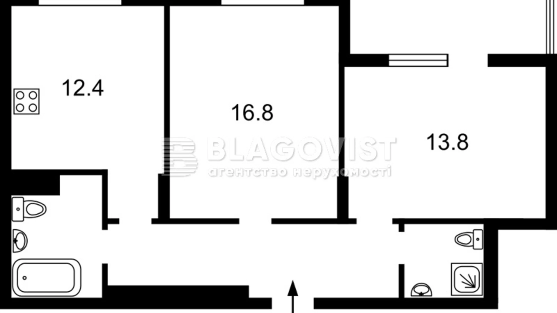 Продается 2-комнатная квартира 64 кв. м в Киеве, ул. Академика Заболотного, 15Г