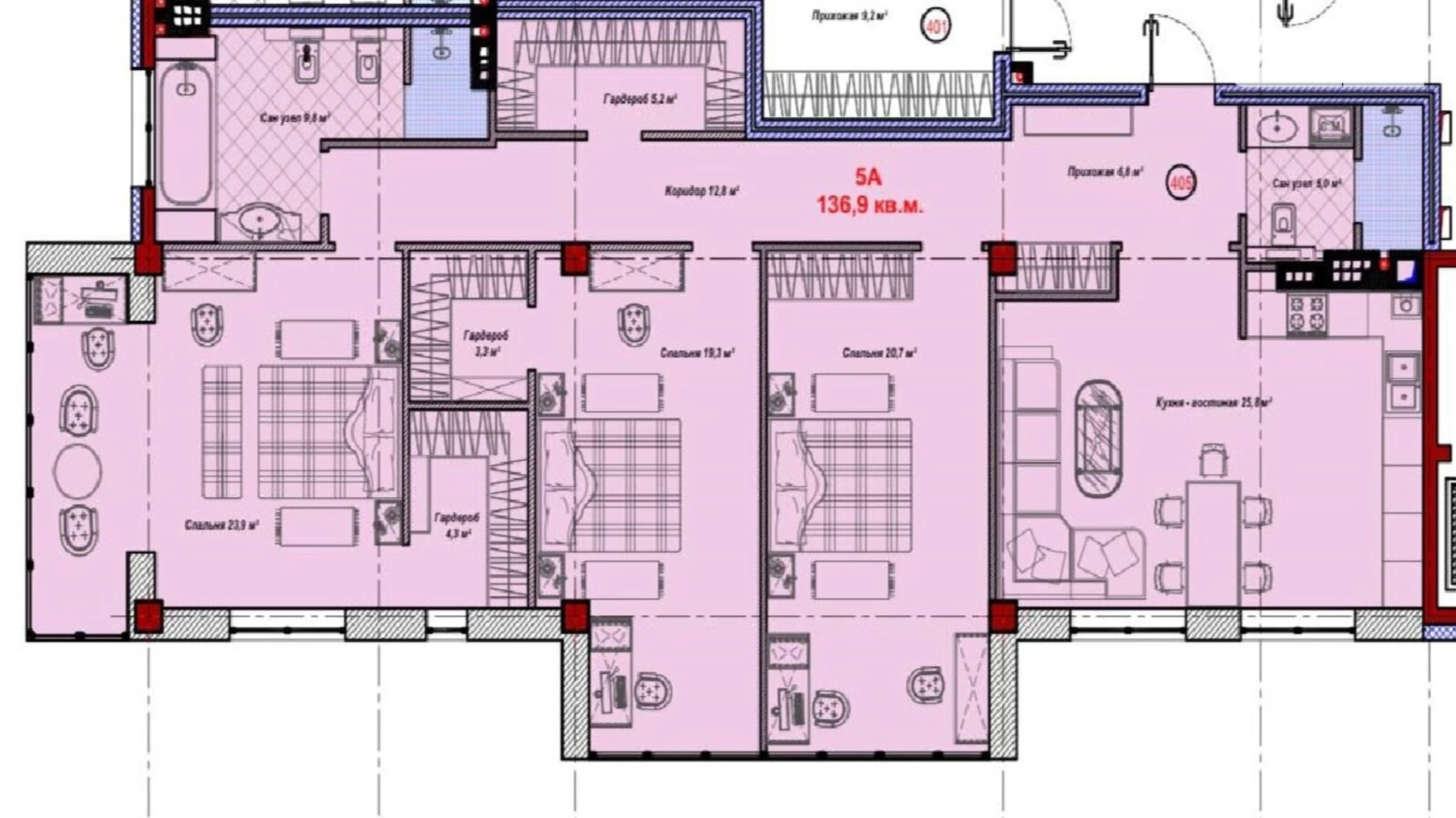 Продается 3-комнатная квартира 137 кв. м в Одессе, пер. Южно-Санаторный, 2