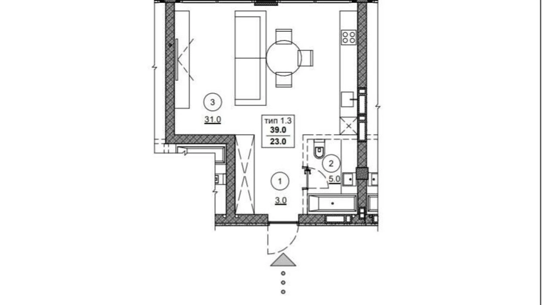 Продается 1-комнатная квартира 39 кв. м в Днепре, бул. Кобзаря, 3 - фото 4