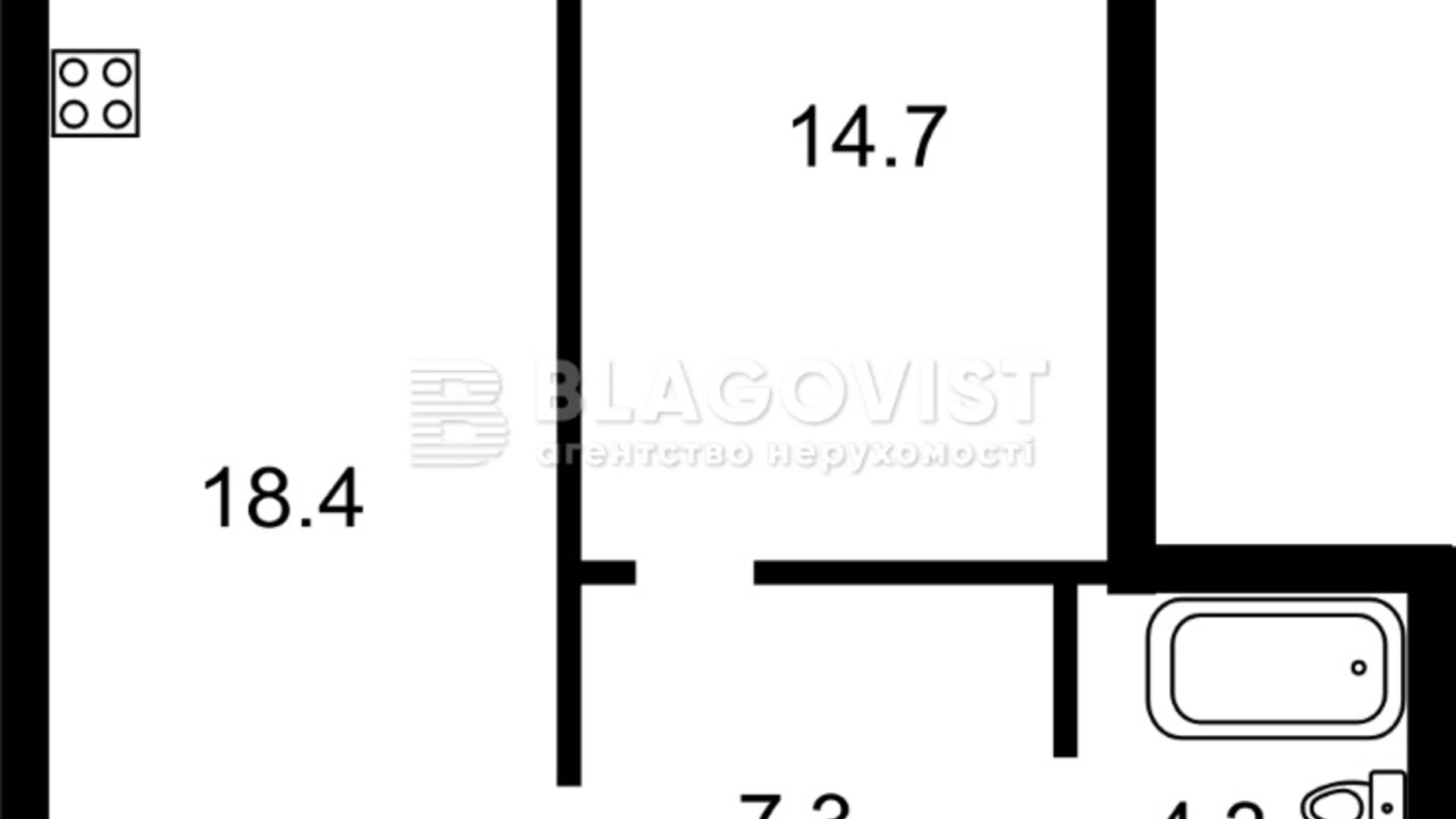 Продается 1-комнатная квартира 48 кв. м в Киеве, просп. Европейского Союза(Правды), 41В