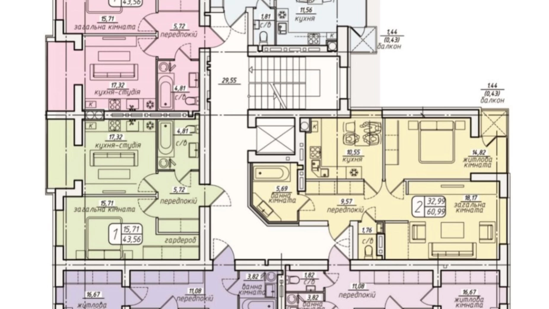 Продается 2-комнатная квартира 61 кв. м в Березиной, ул. Радужная