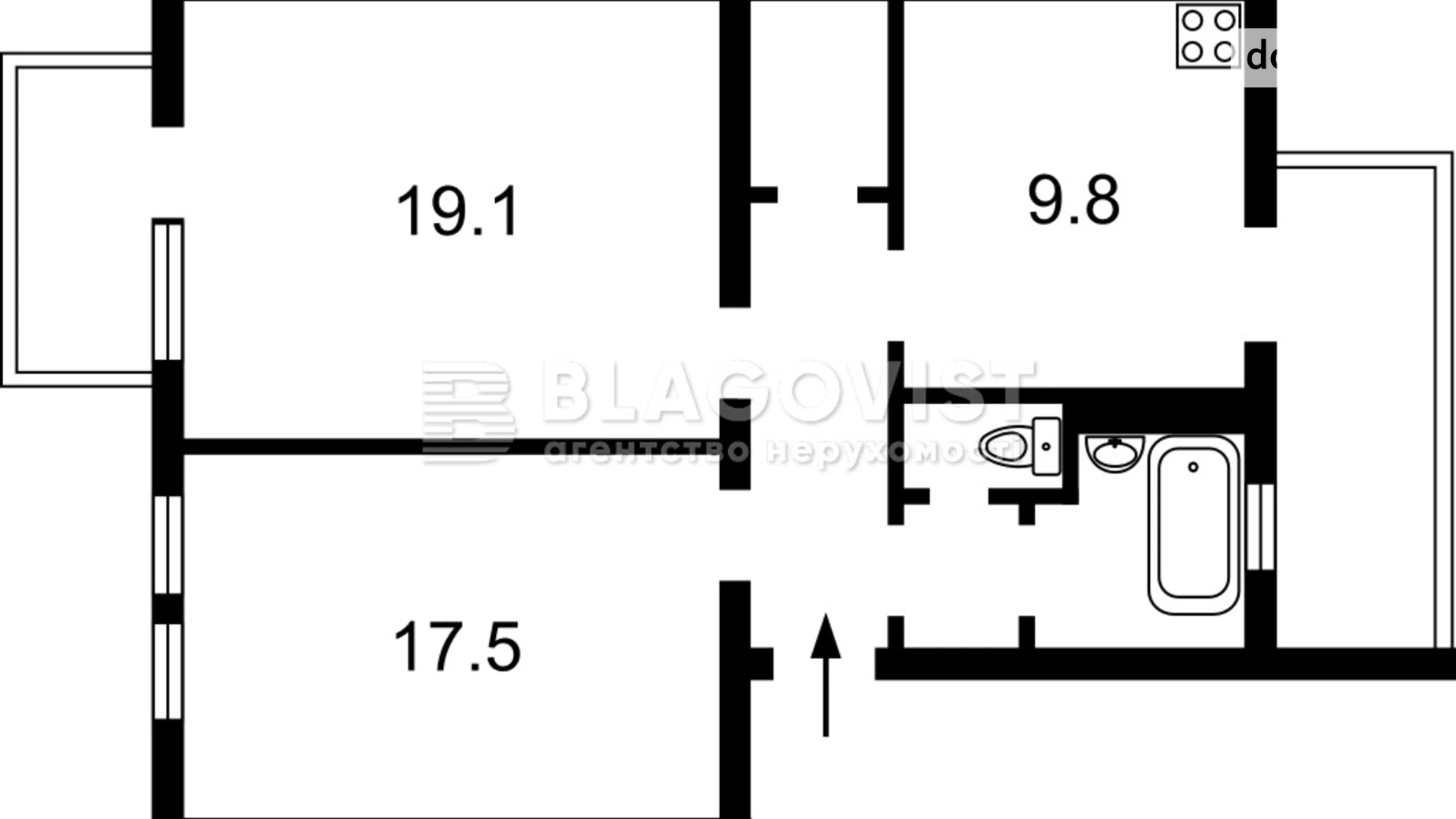 Продается 2-комнатная квартира 61.4 кв. м в Киеве, ул. Владимира Винниченко(Юрия Коцюбинского), 20