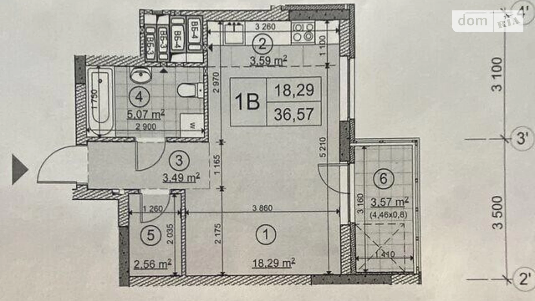 Продается 1-комнатная квартира 37 кв. м в Киеве, ул. Победы, 65Б