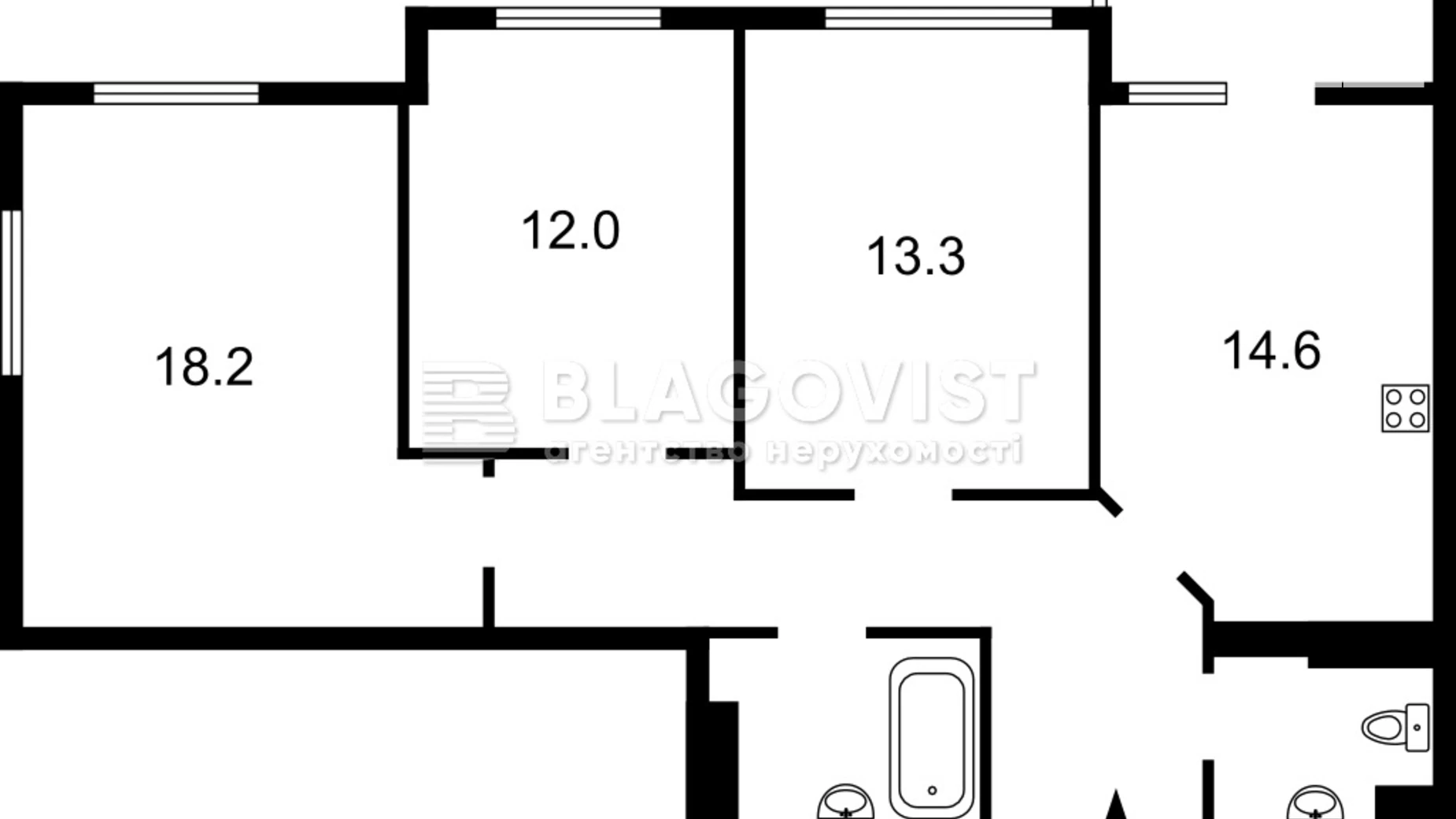 Продается 3-комнатная квартира 80 кв. м в Киеве, ул. Николая Гулака, 2