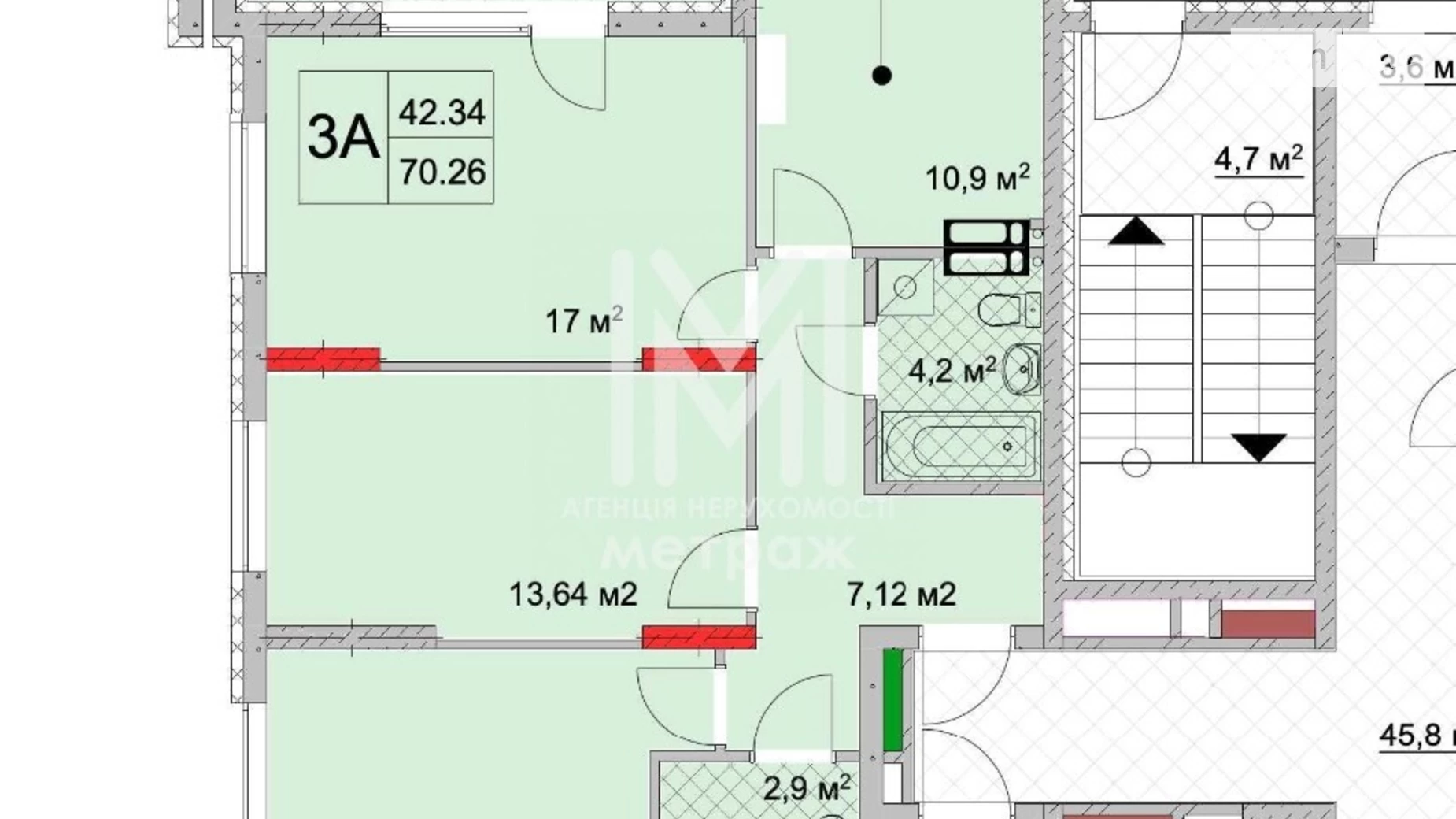 Продается 3-комнатная квартира 72 кв. м в Киеве, спуск Лысогорский, 26