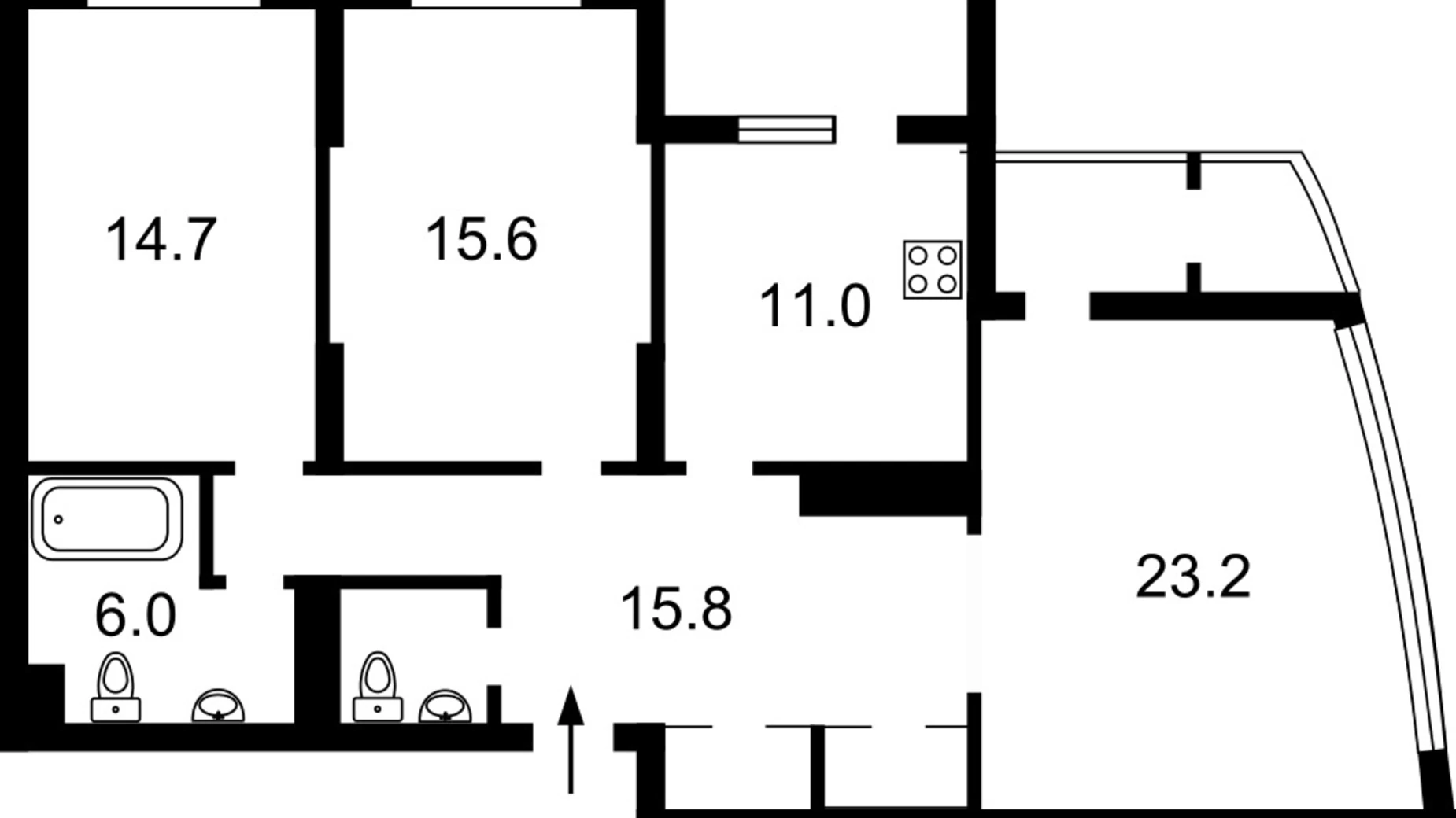 Продается 3-комнатная квартира 98 кв. м в Киеве, пер. Ковальский, 19