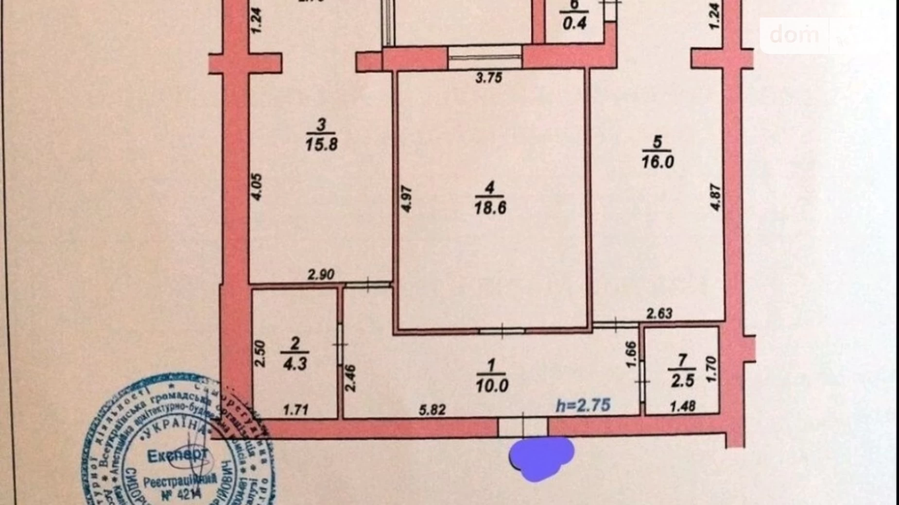 Продается 2-комнатная квартира 67 кв. м в Хмельницком, ул. Гетмана Мазепы(Красовского Маршала)