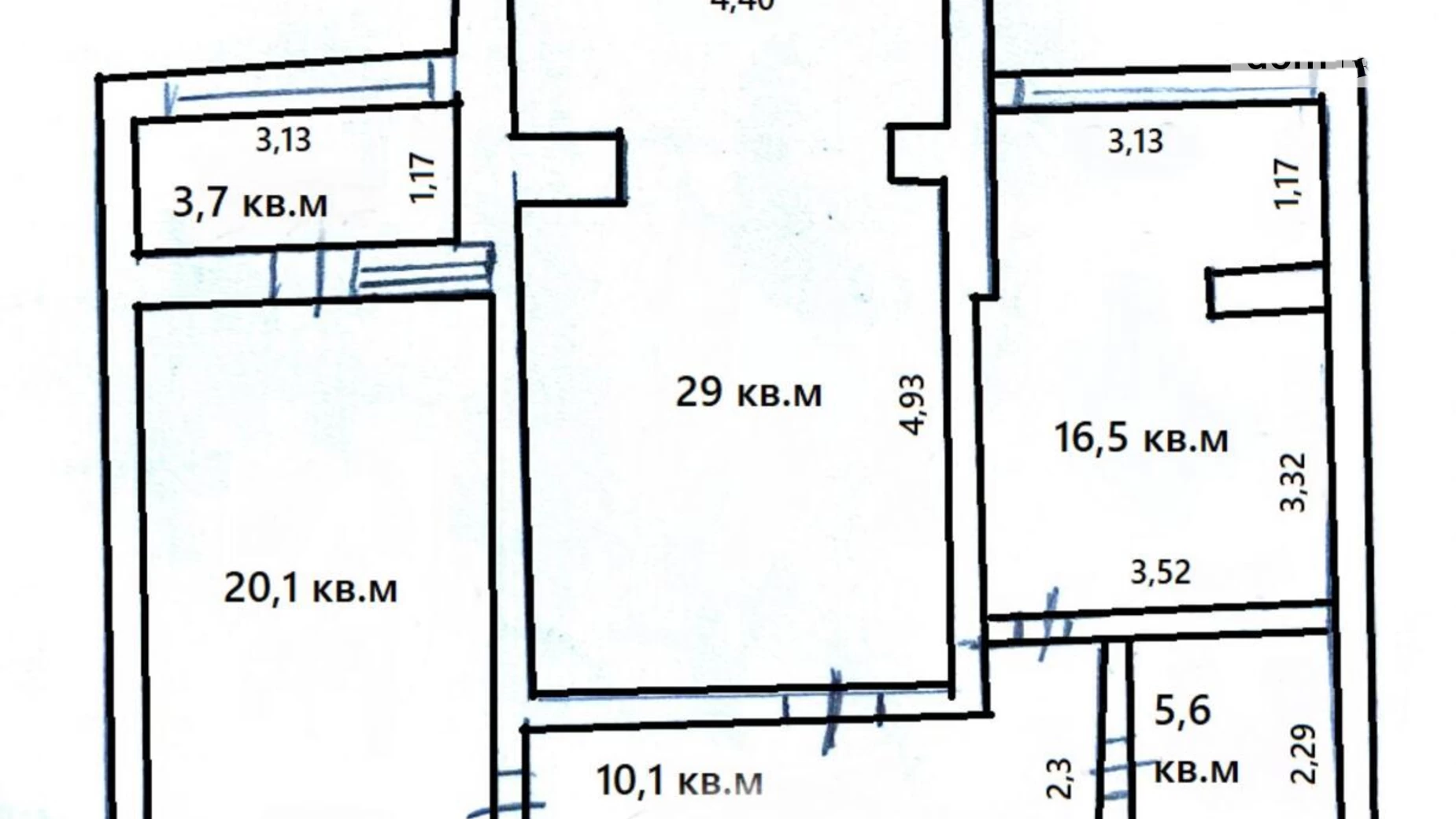 Продается 2-комнатная квартира 85 кв. м в Харькове, ул. Кричевского, 33