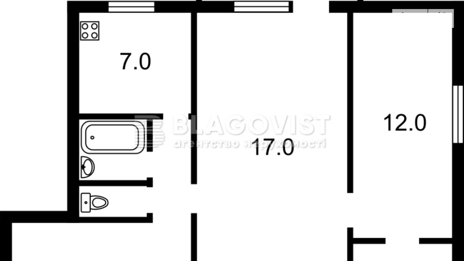 Продается 2-комнатная квартира 44 кв. м в Киеве, ул. Маричанская, 8