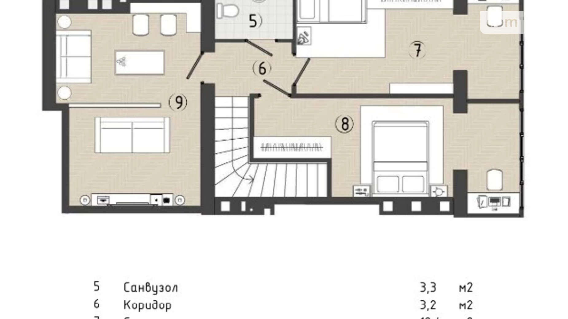 Продается 3-комнатная квартира 116.6 кв. м в Виннице, просп. Юности