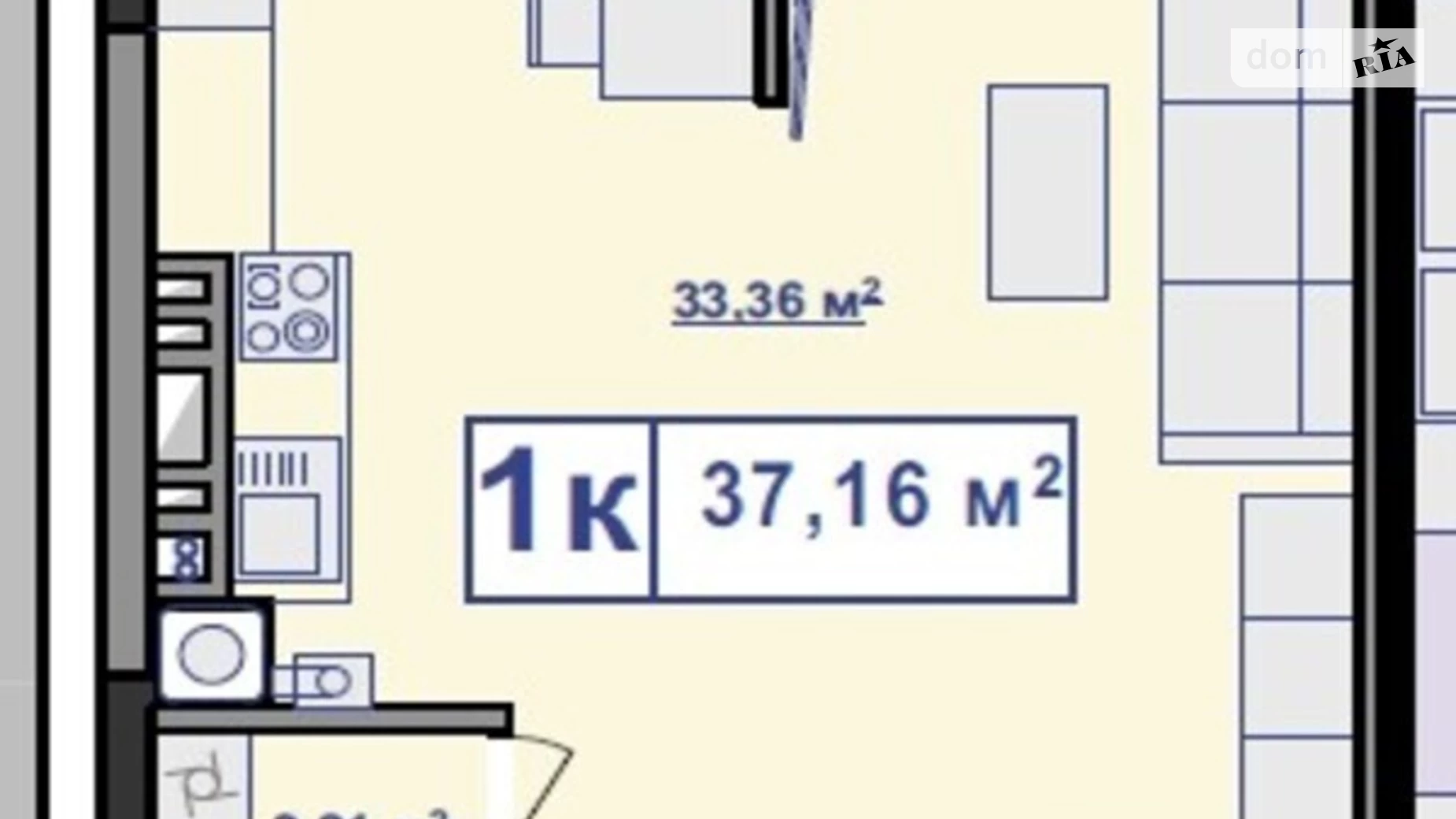 Продается 1-комнатная квартира 38 кв. м в Ивано-Франковске, ул. Вячеслава Черновола