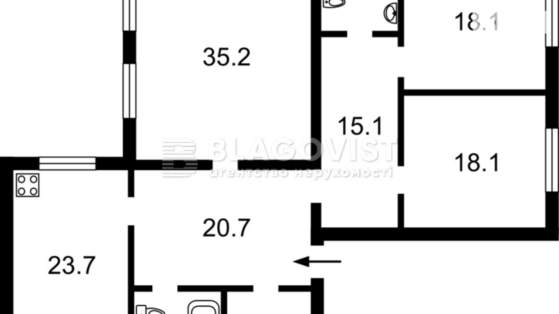 Продается 3-комнатная квартира 147.8 кв. м в Киеве, ул. Воздвиженская, 22 - фото 3