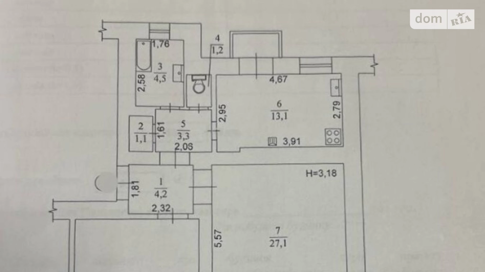 Продається 2-кімнатна квартира 84 кв. м у Києві, вул. Академіка Богомольця, 7/14