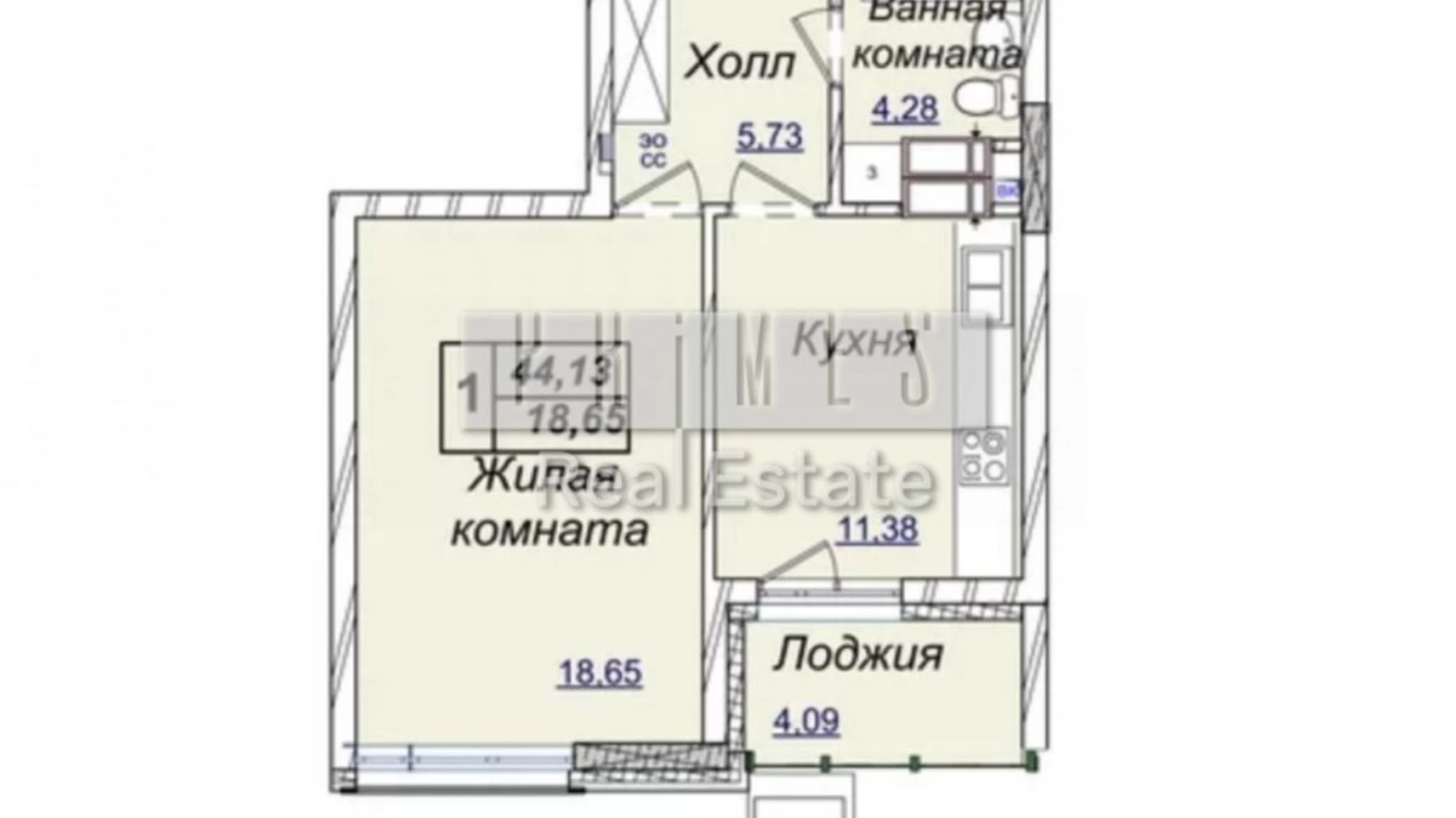Продается 1-комнатная квартира 44 кв. м в Киеве, ул. Андрея Верхогляда(Драгомирова), 19