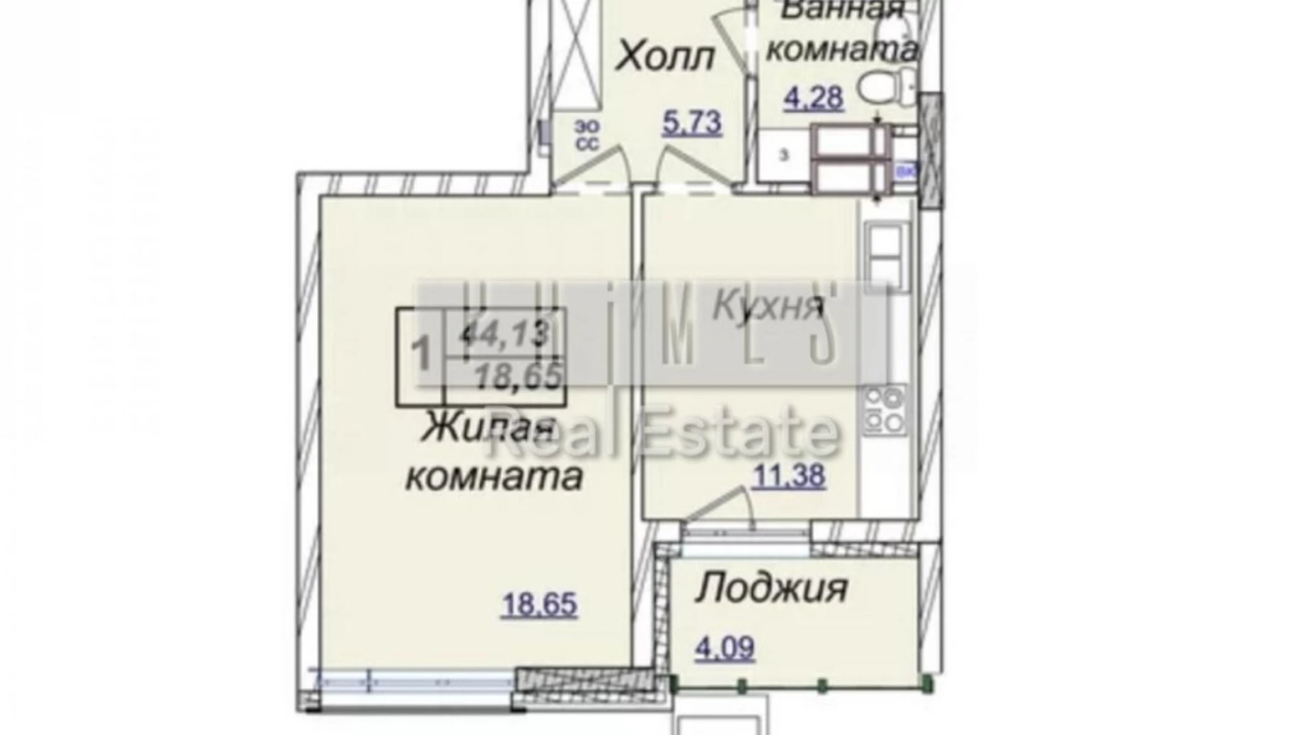 Продається 1-кімнатна квартира 44 кв. м у Києві, вул. Андрія Верхогляда(Драгомирова), 19