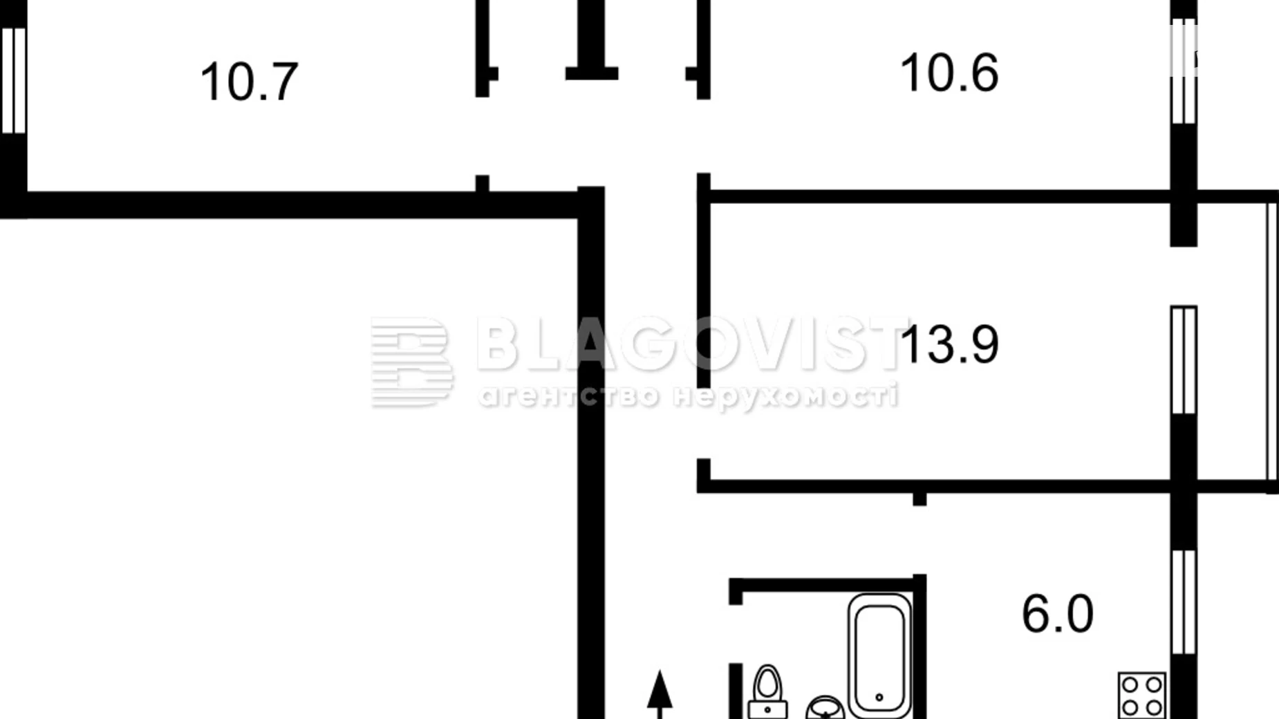 Продается 3-комнатная квартира 56.3 кв. м в Киеве, ул. Академика Щусева, 2/19