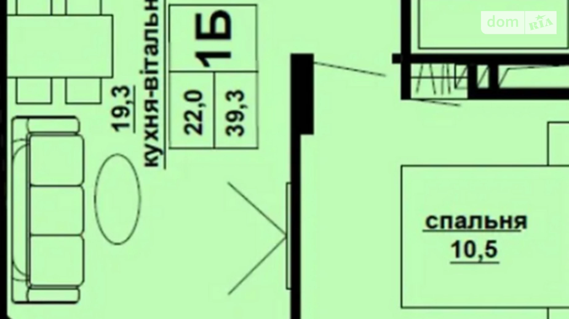 1-комнатная квартира 41 кв. м в Тернополе, ул. Микулинецкая - фото 2