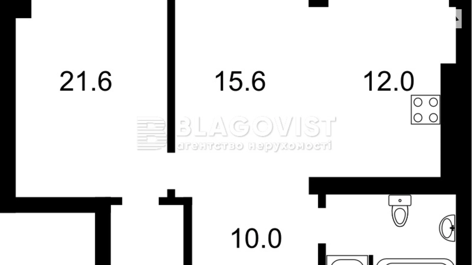 Продається 1-кімнатна квартира 80 кв. м у Києві, вул. Юрія Шумського, 1