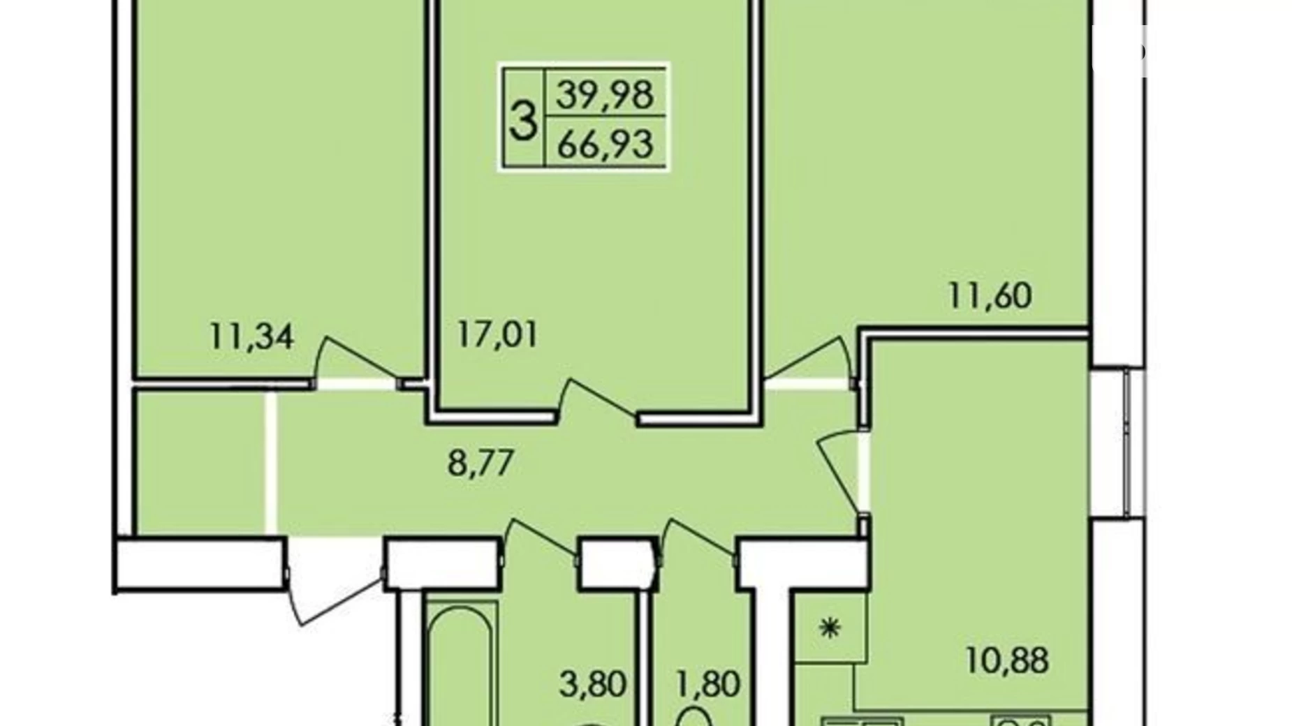 Продается 3-комнатная квартира 67 кв. м в Хмельницком, ул. Трудовая