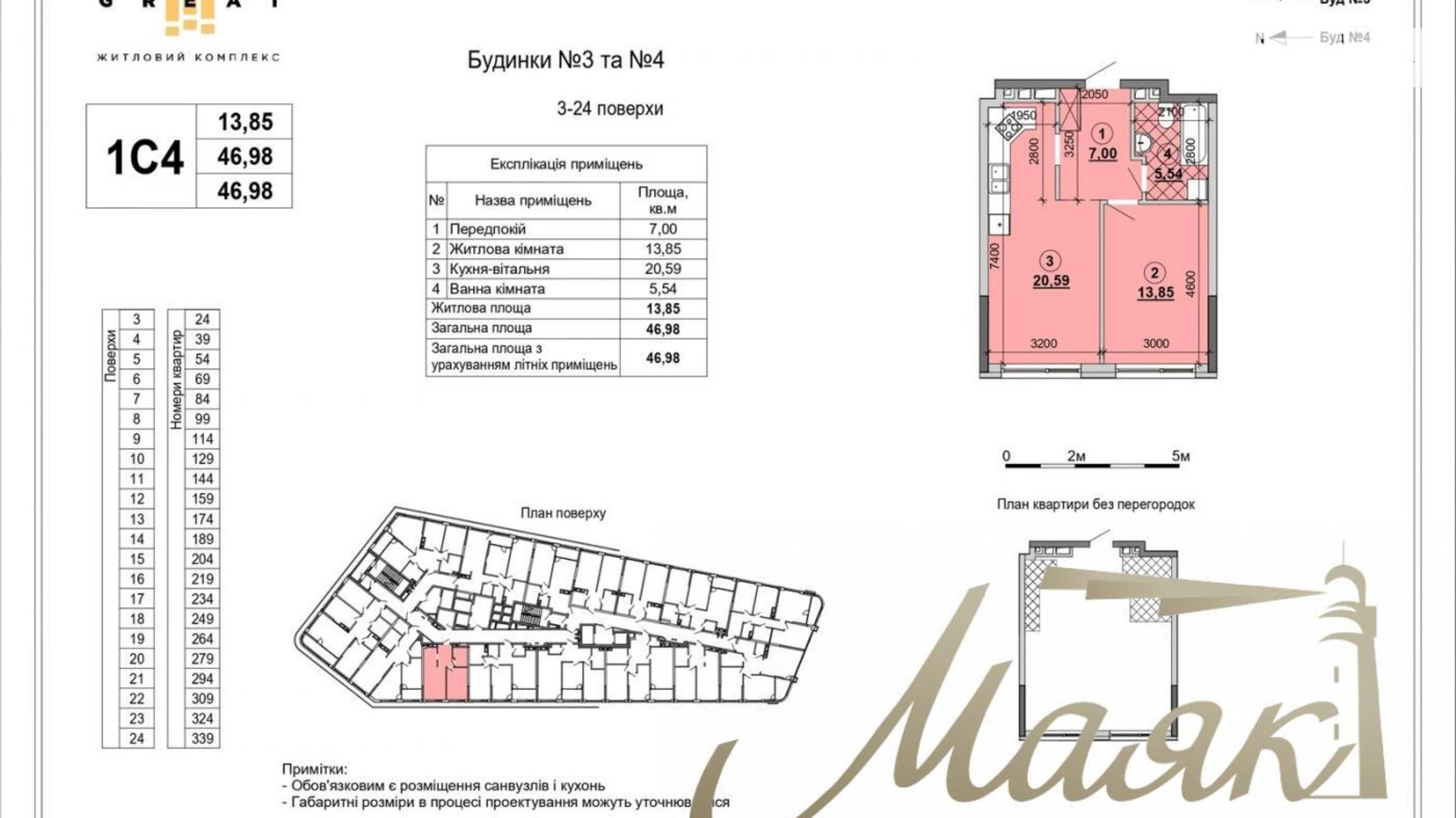 Продается 1-комнатная квартира 47 кв. м в Киеве, ул. Днепровская