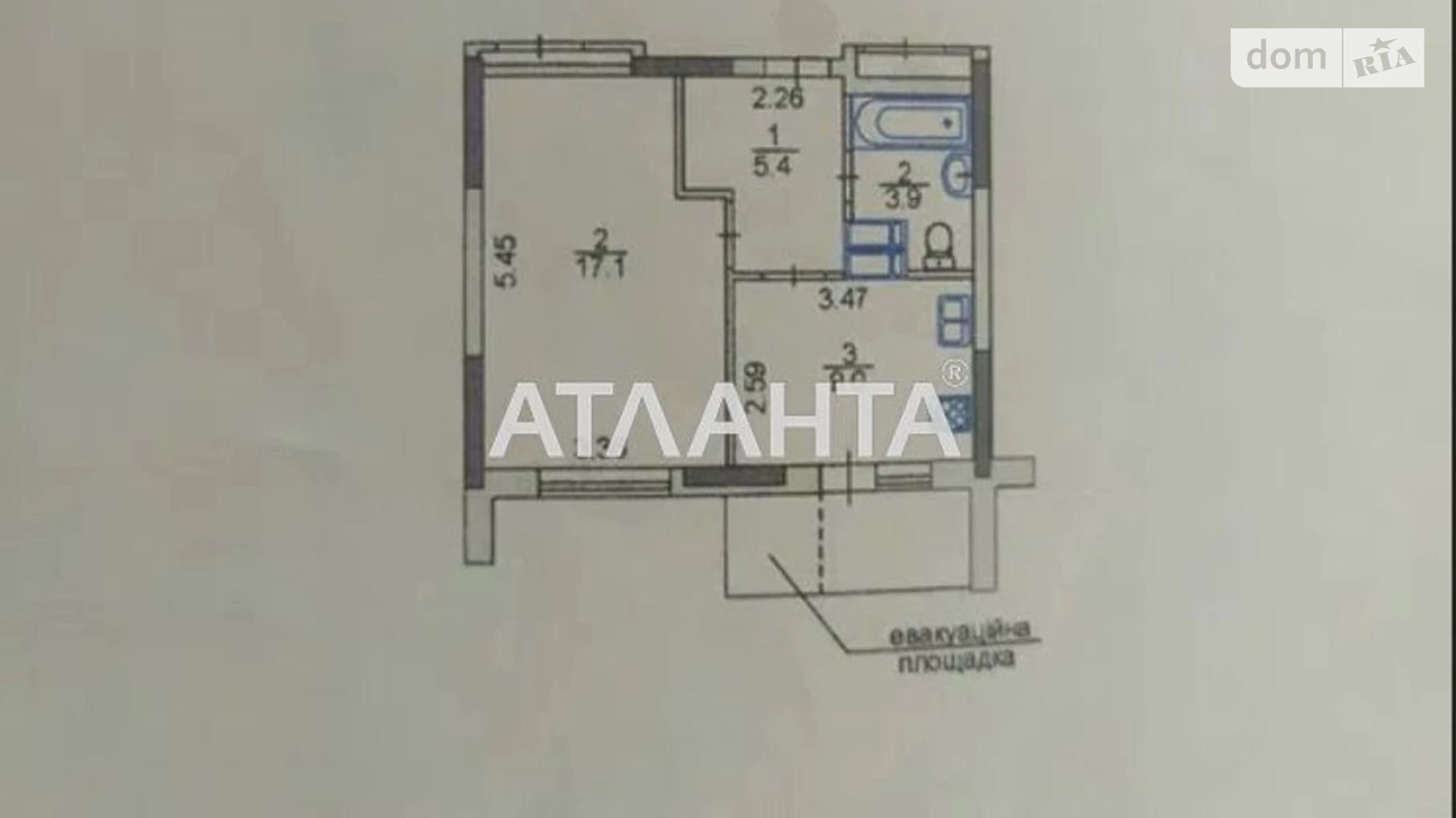 Продається 1-кімнатна квартира 36.3 кв. м у Києві, вул. Сергія Данченка, 34