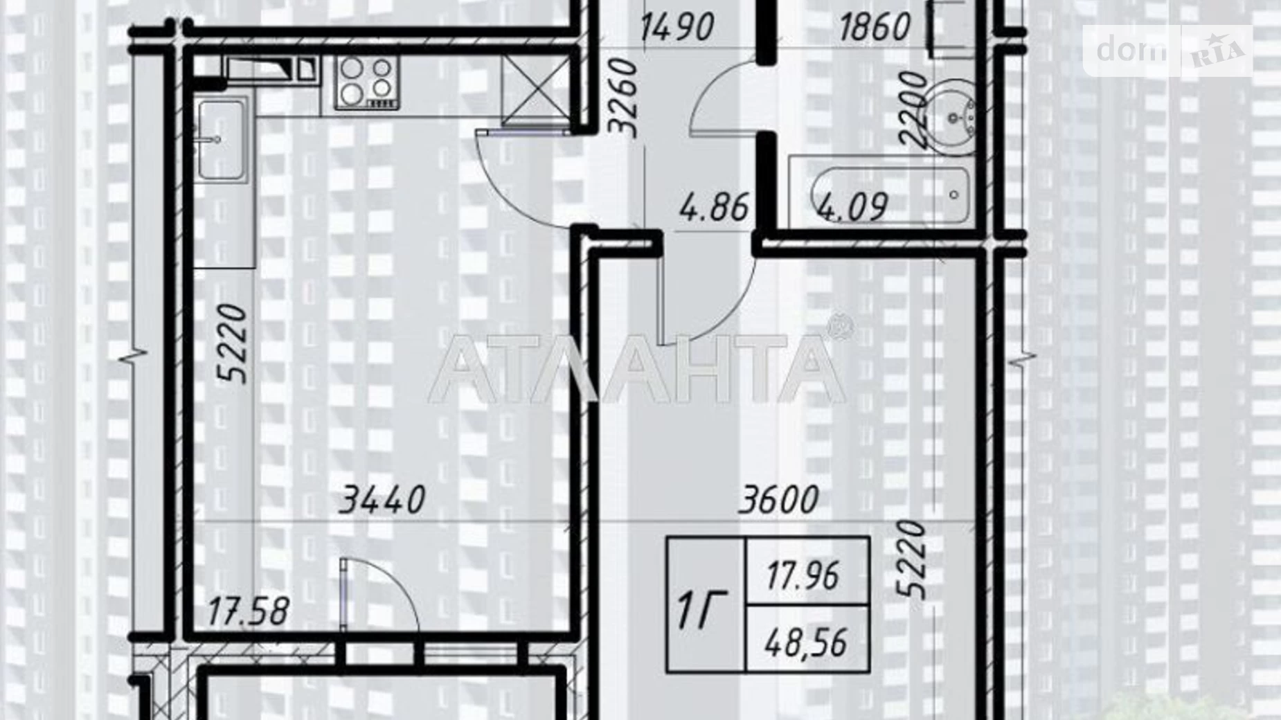 Продается 1-комнатная квартира 49 кв. м в Киеве, ул. Коноплянская, 22