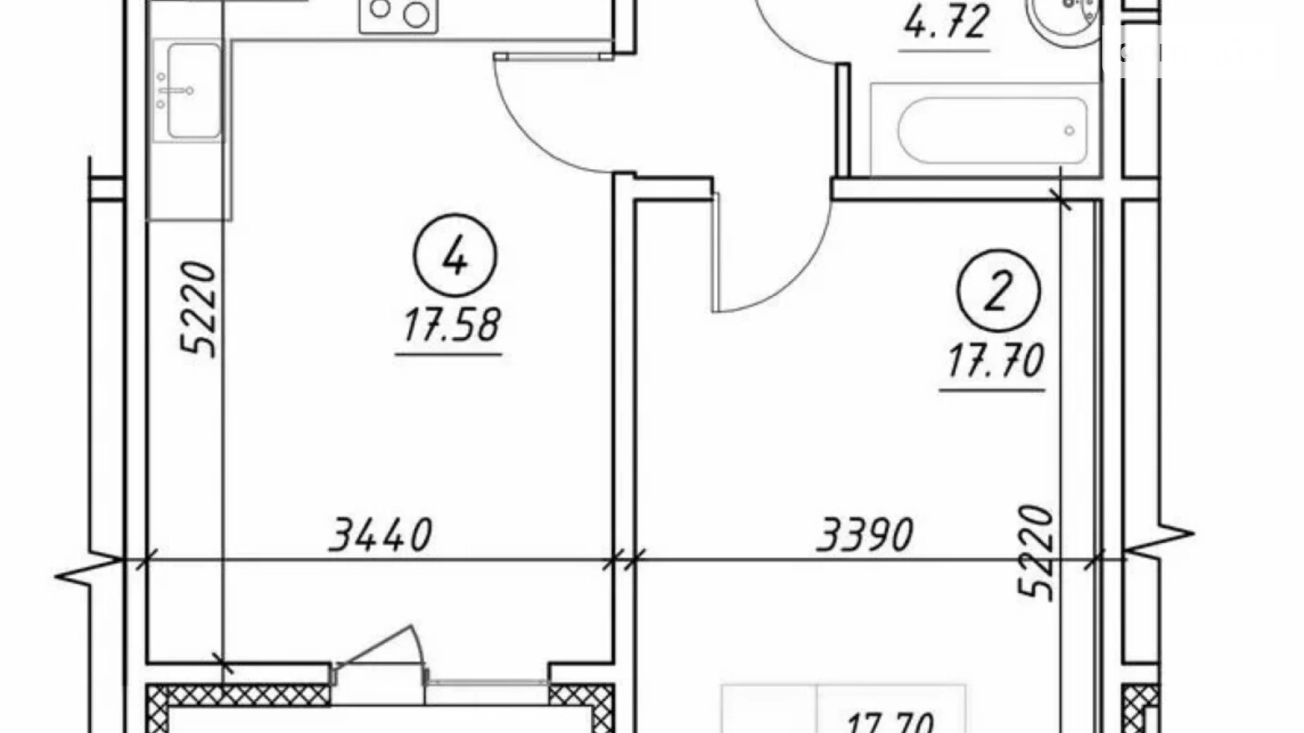 Продается 1-комнатная квартира 48 кв. м в Киеве, ул. Николая Винграновского, 1